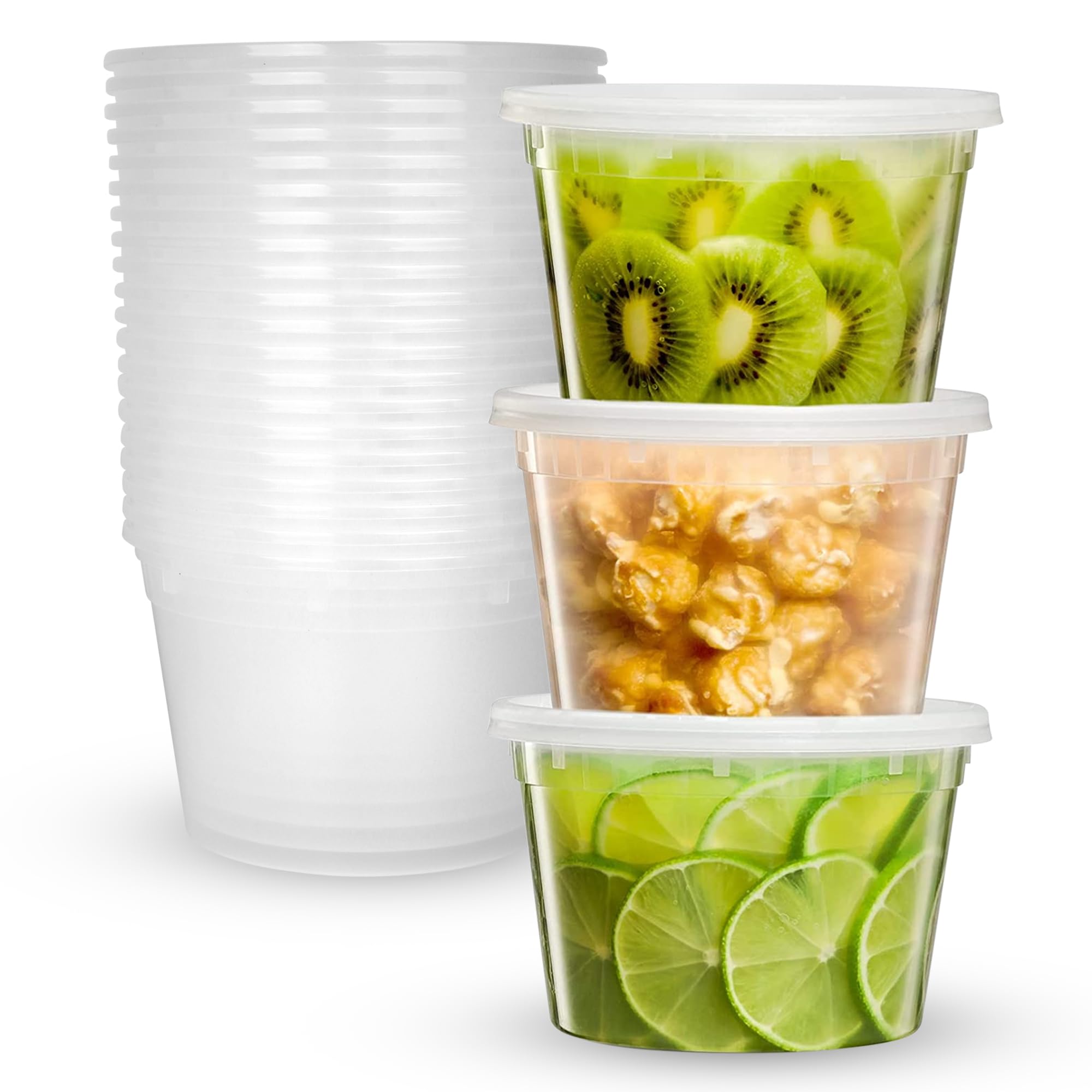 Supreme Select Deli Plastic Storage Containers With Lids [24 Sets] 16 OzReusable Food Containers For Home&BusinessMicrowave&Fr