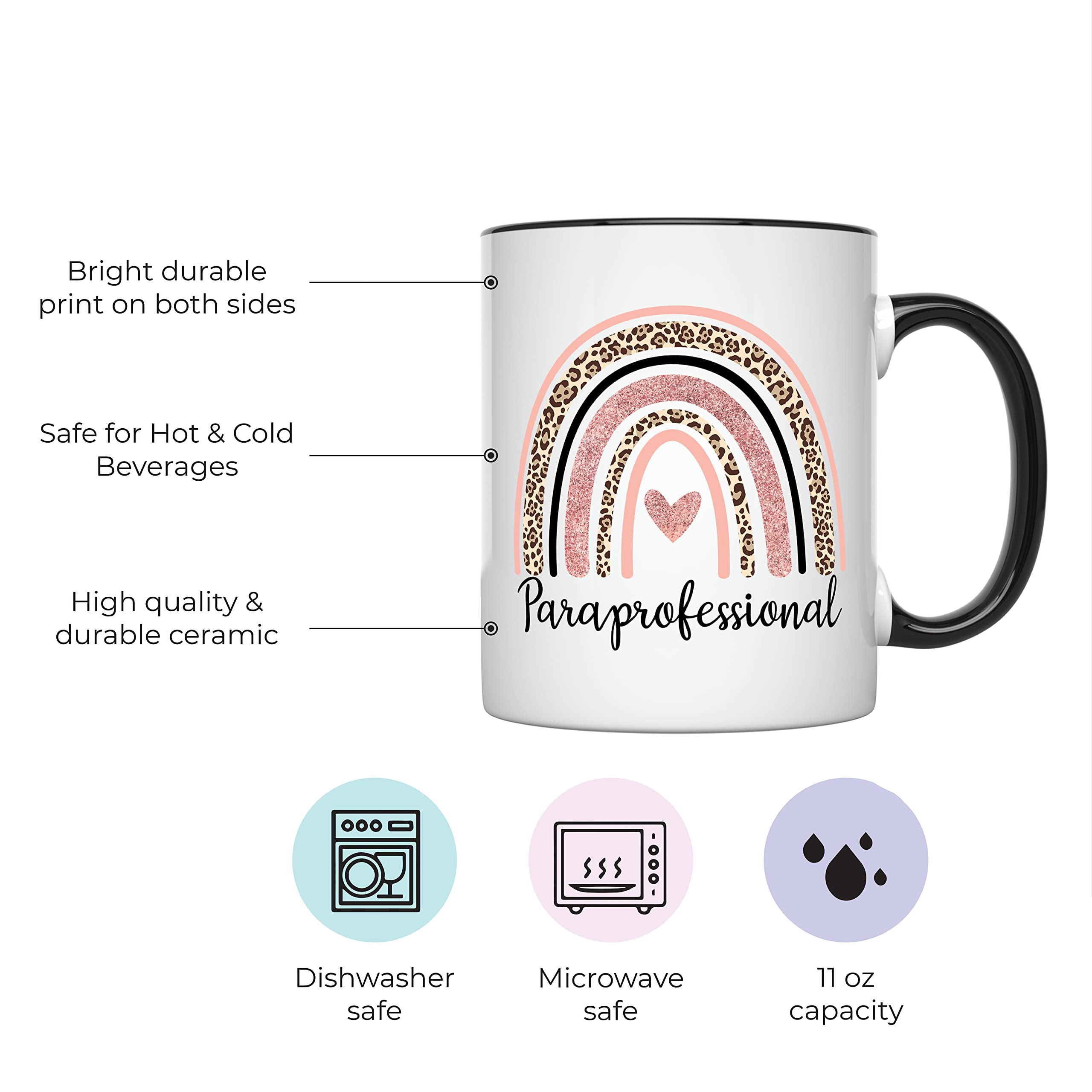 Younique Designs Paraprofessional Mug, 11 Ounces, Paraeducator Coffee Mug, Para Professional Cup, Teacher Aide Mug, Teachers Aid