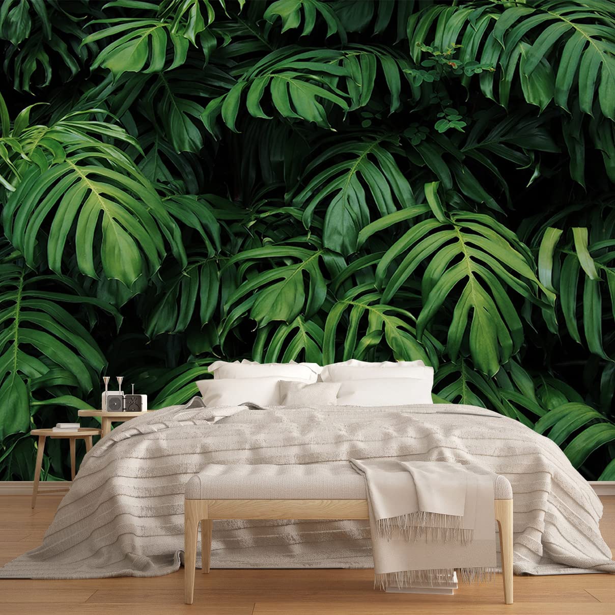 MFWFM Tropical Monstera Wallpaper Banana Leaf Wall Mural Wallpaper for Living Room Bedroom TV Background Wall Covering(Not Peel 
