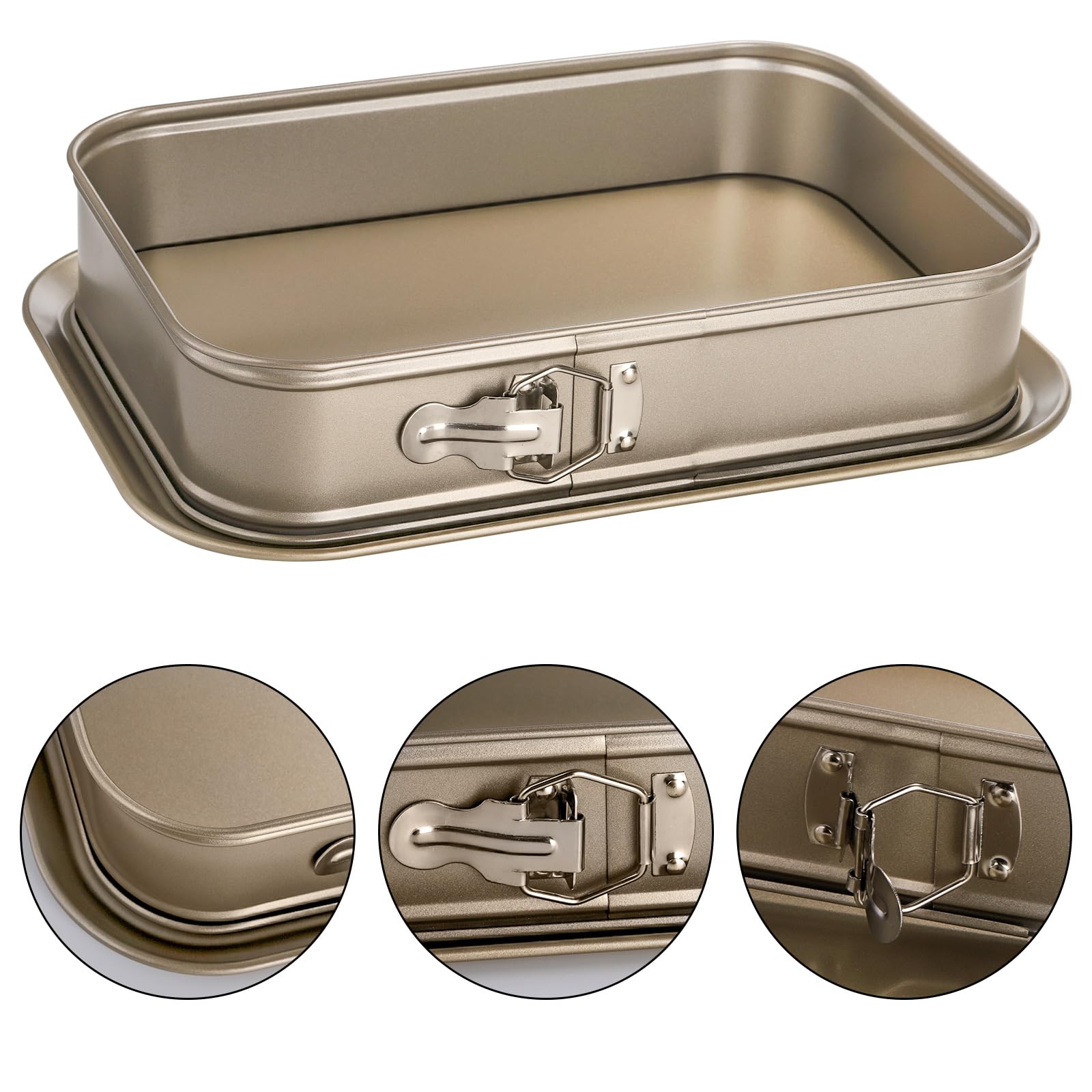 Soujoy Springform Cake Pan, Non-Stick Rectangle Cheesecake Pan, Large Cake Pan With Removable Bottom, Ice Cream Cake Bakeware, 1