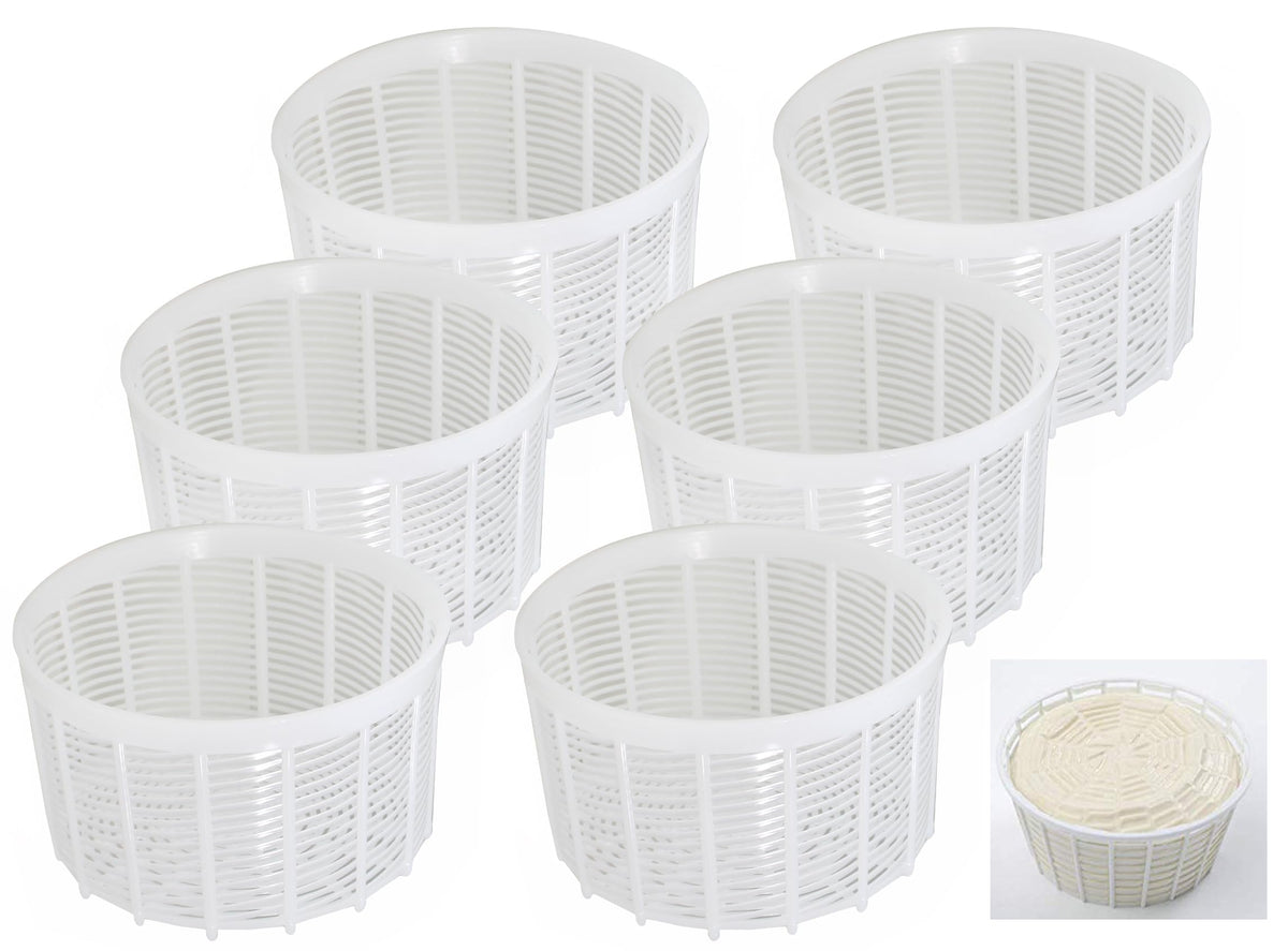 6 Pcs Soft Cheese Mold For Cheese Making 1.25Qt - Small Cheese Mold - Homemade Cheese Making Supplies - Cream Cheese Form Mold -