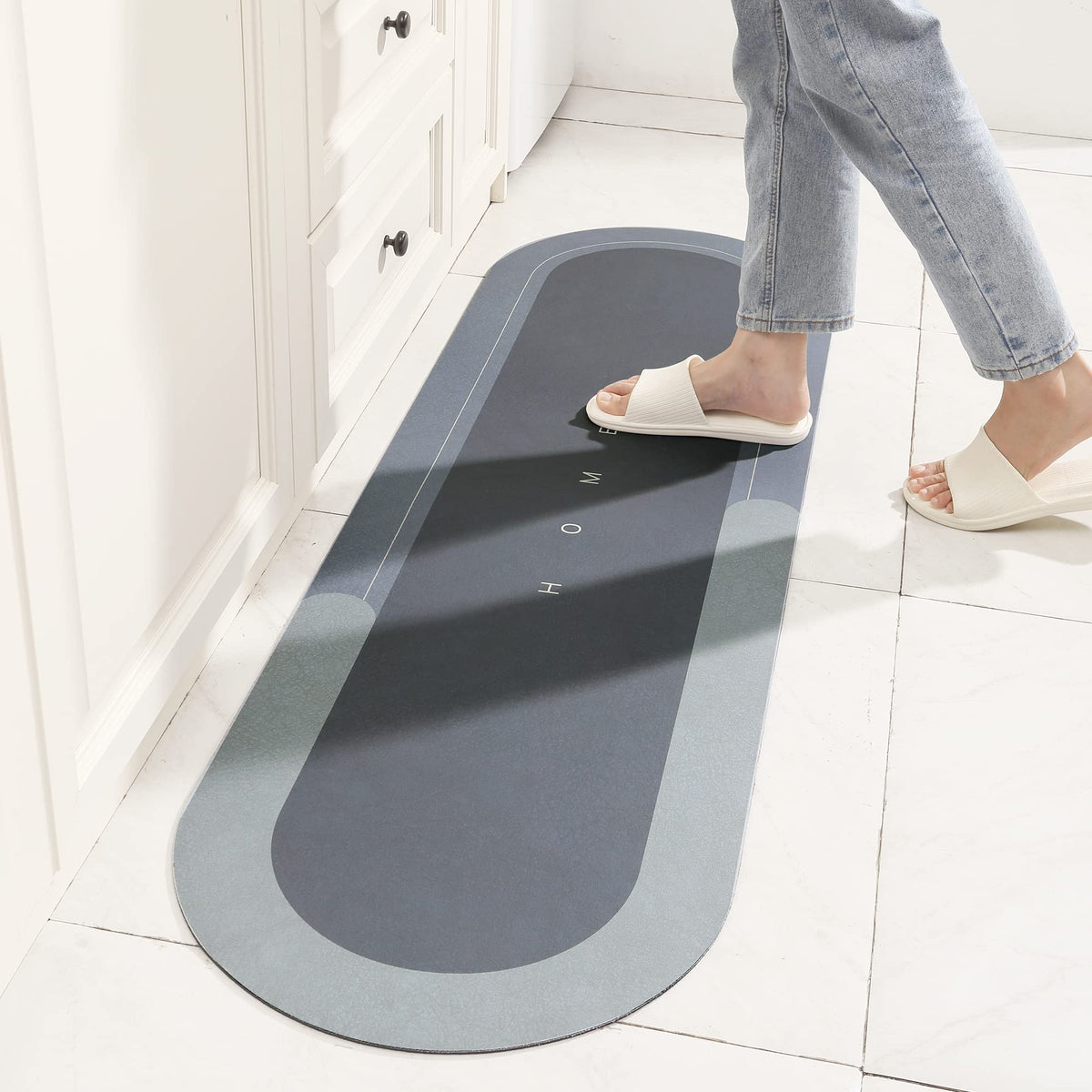 Toklyuie Super Absorbent Bath Mat, Quick-Drying Bathroom Mats, Super Absorbent Living Room Floor Mat, Rubber Non-Slip Bottom, Ea