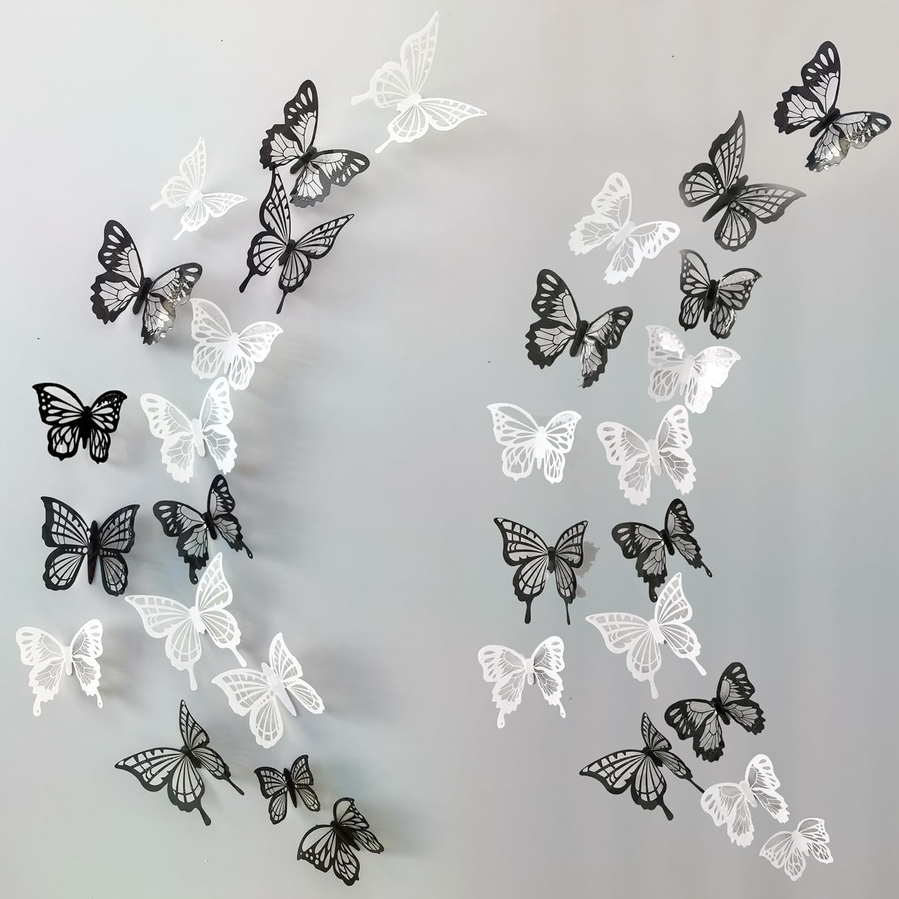 Heansun Butterfly Wall Decor Waterproof Removable Reusable Wings Foldable Plastic Butterflies Wall Stickers For Home Room Bedroo