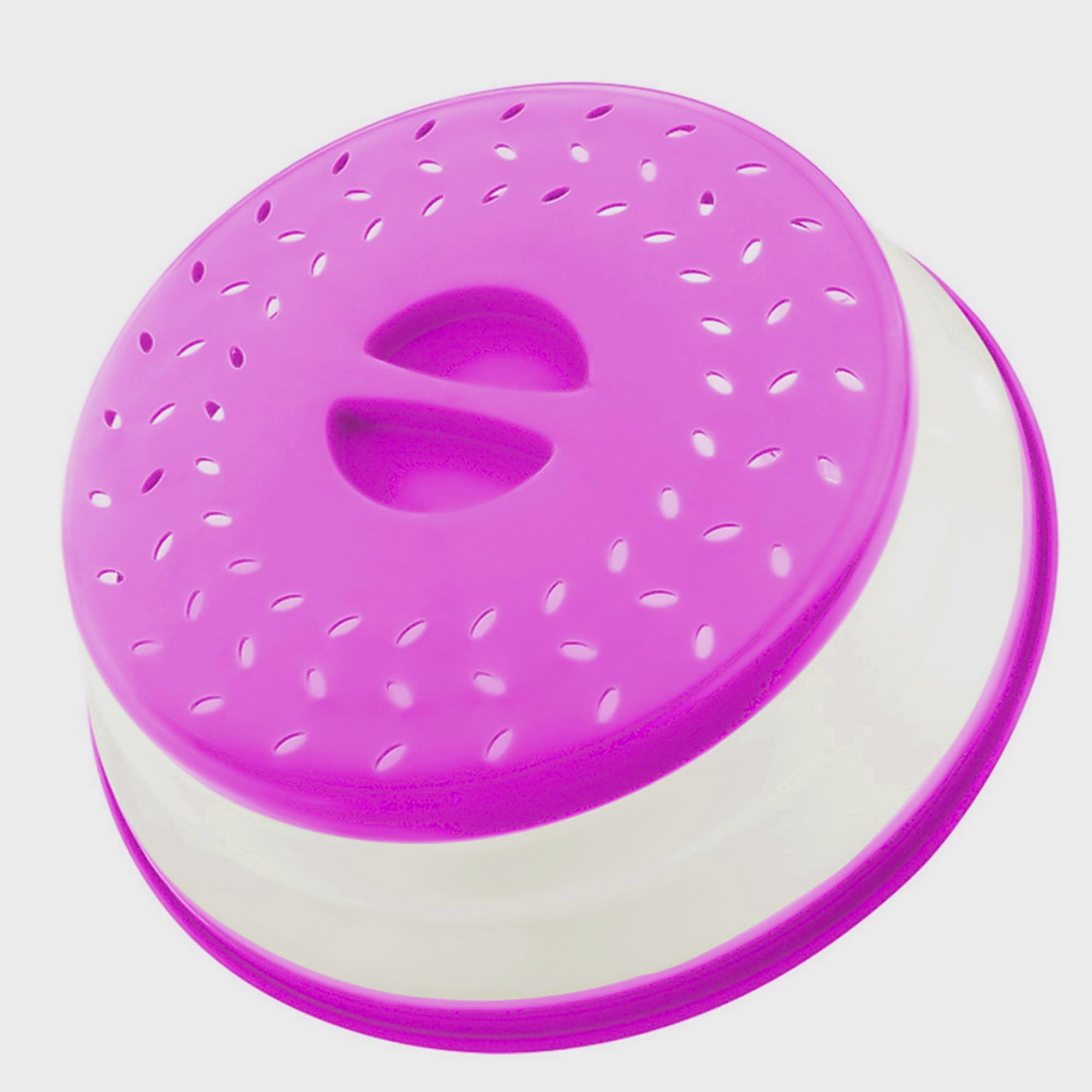 Collapsible Microwave Splatter Cover, Microwave Plate Cover With Steam Vent,BPA-Free Silicone & Plastic (purple, 10.5IN)
