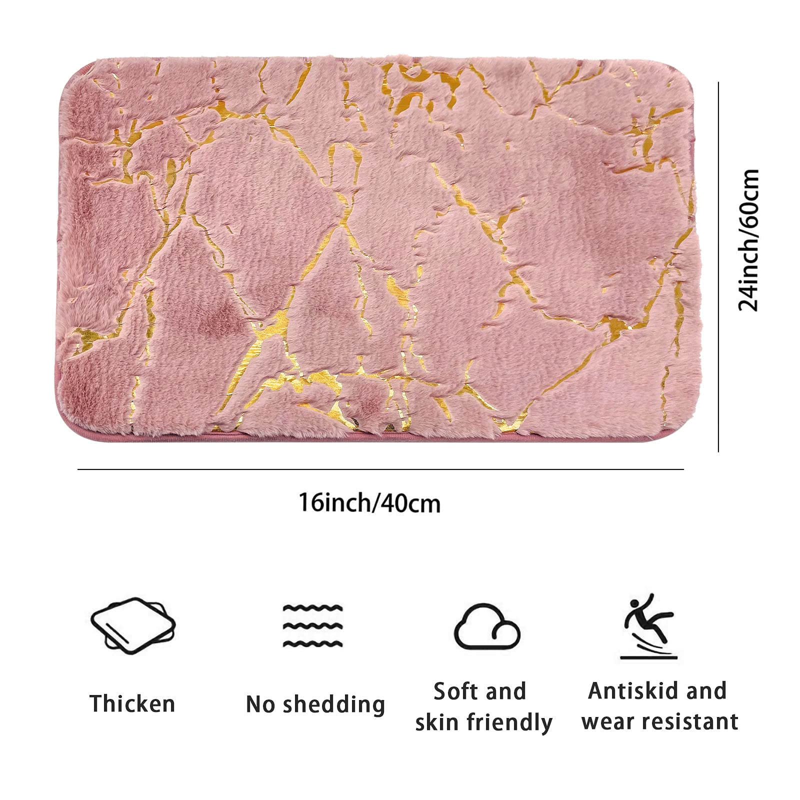 Eanpet Marble Bathroom Rugs Nonslip Pink Bathroom Mats Ultra Soft Washable Bath Mats For Bathroom Floor Mats Carpet Water Absorb