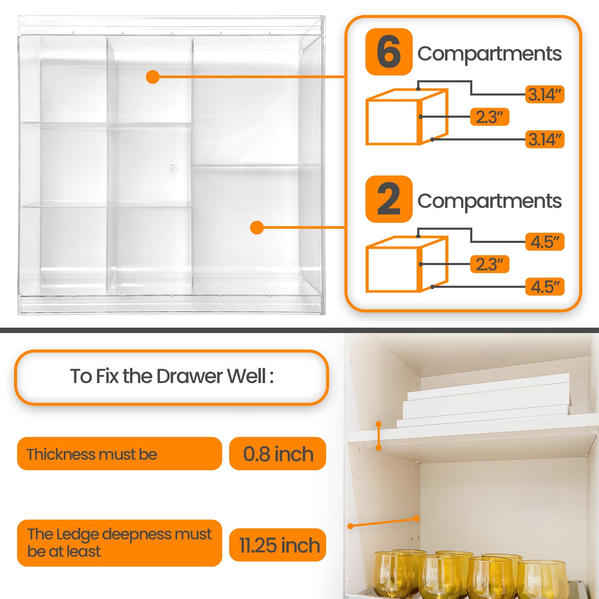 Pull Out Under The Shelf Drawer For Kitchen Cabinets | Easy To Install Cabinet Caddy Tea Coffee Cookware Organizer | Convert You