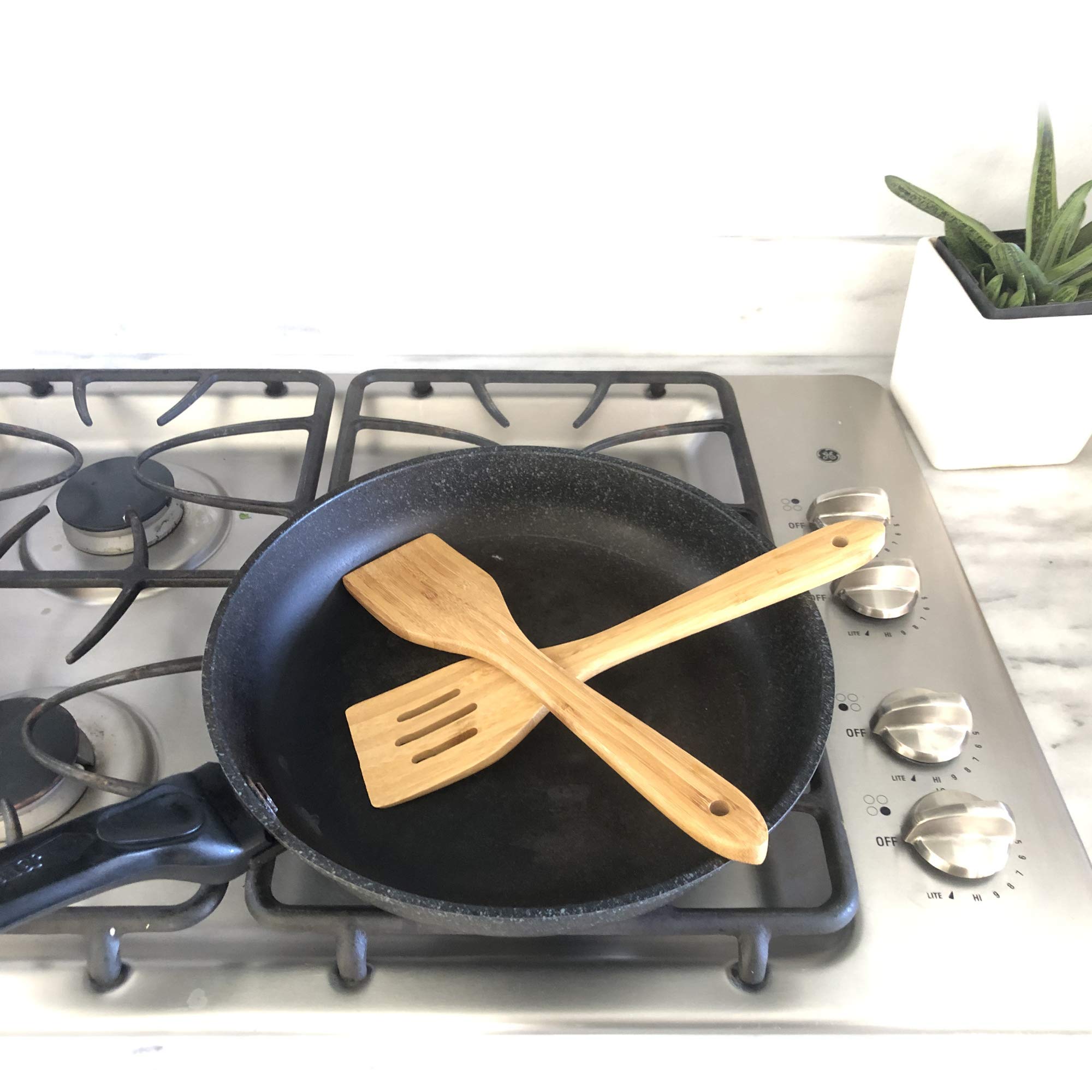 Jb Home Collection 4565, Large Spatula Set Spatulas For Non Stick Cookware Eco-Friendly Bamboo Wooden Kitchen Utensil Set, Pack