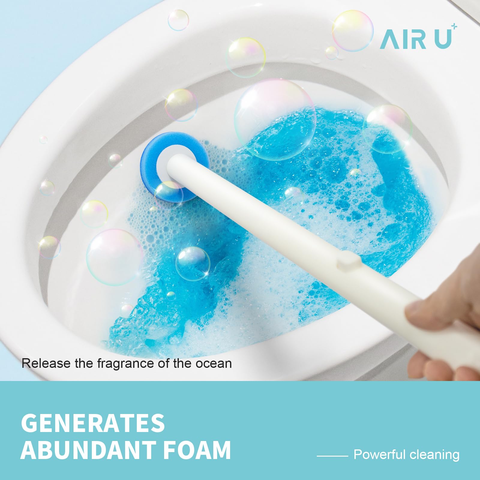 Air U+ 48 Count Disposable Toilet Brush Heads, Toilet Bowl Wand Refills For Toilet And Bathroom Cleaning