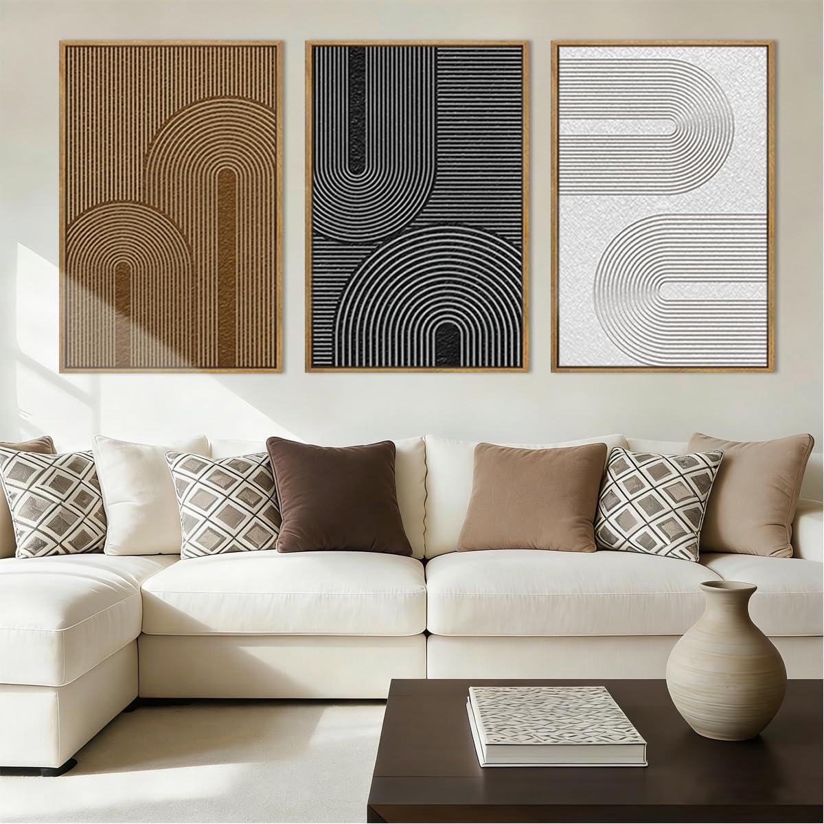 Bincue Mountain Wall Art Set Large Sun And Mountain Wall Decor 24X36 Inches