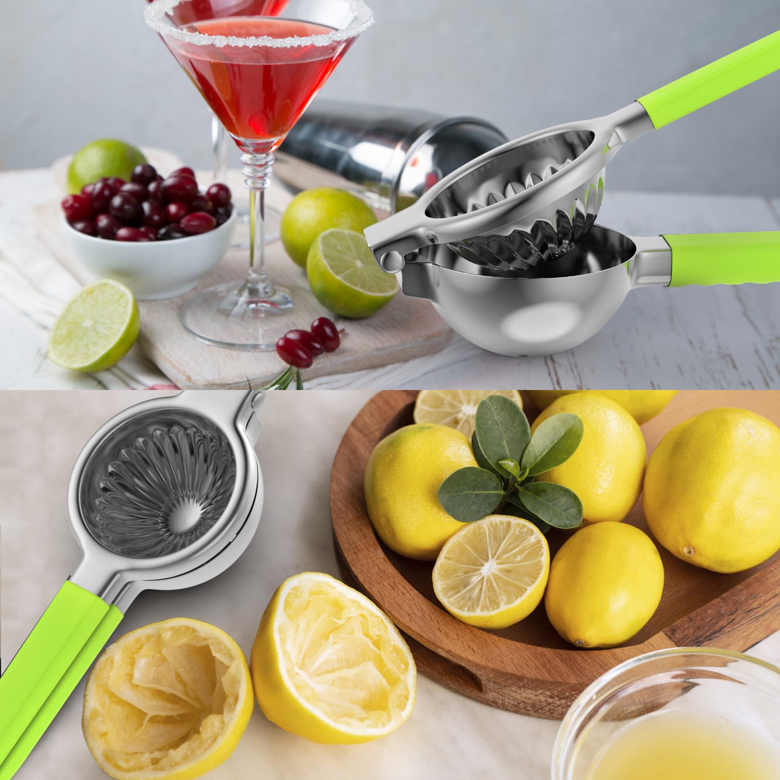 Rcmo Lemon Squeezer Stainless Steel - Premium Quality, Heavy Duty Solid Metal Squeezer Bowl - Large Manual Citrus Press Juicer A