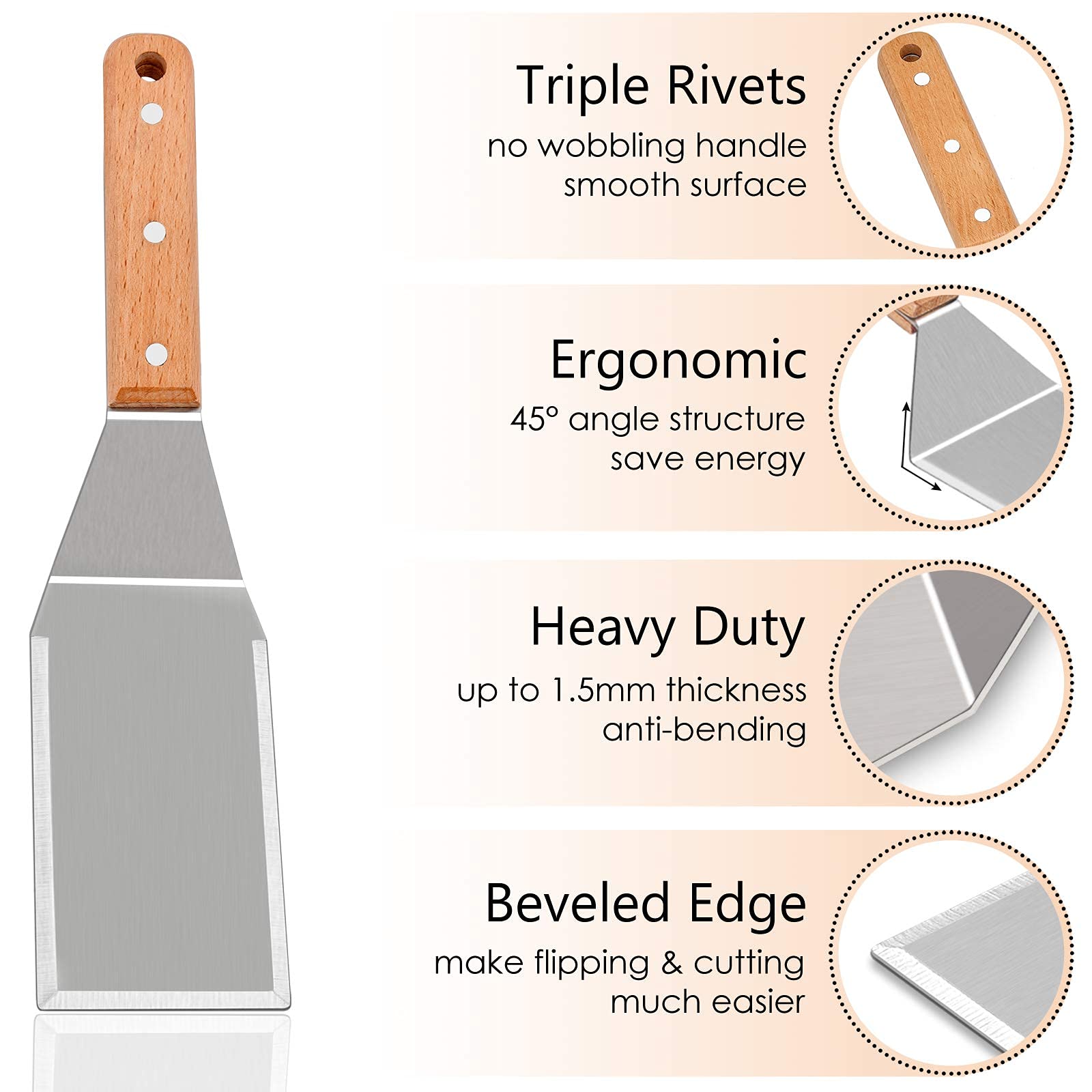 Griddle Accessories Set of 20  HaSteeL Complete Stainless Steel Griddle Spatula Tools with 9? Melting Dome  Heavy Duty Metal Spatulas Choppers Cast Iron Grill Press for Flat Top Teppanyaki BBQ Outdoor