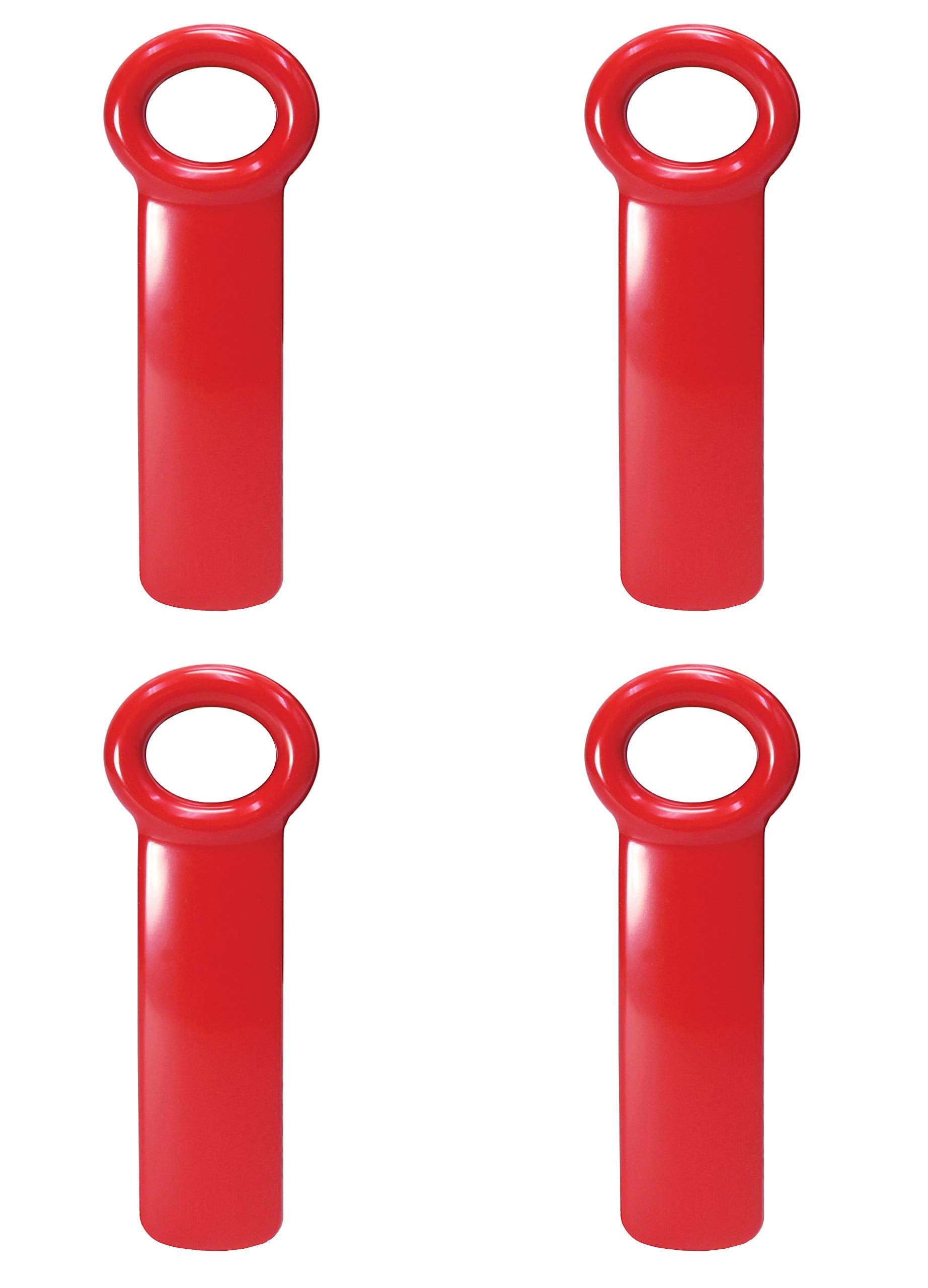 Brix Original Easy Jar Key Opener, Great For Kids And Arthritis And Carpal Tunnel Sufferers, Red, Set Of 4