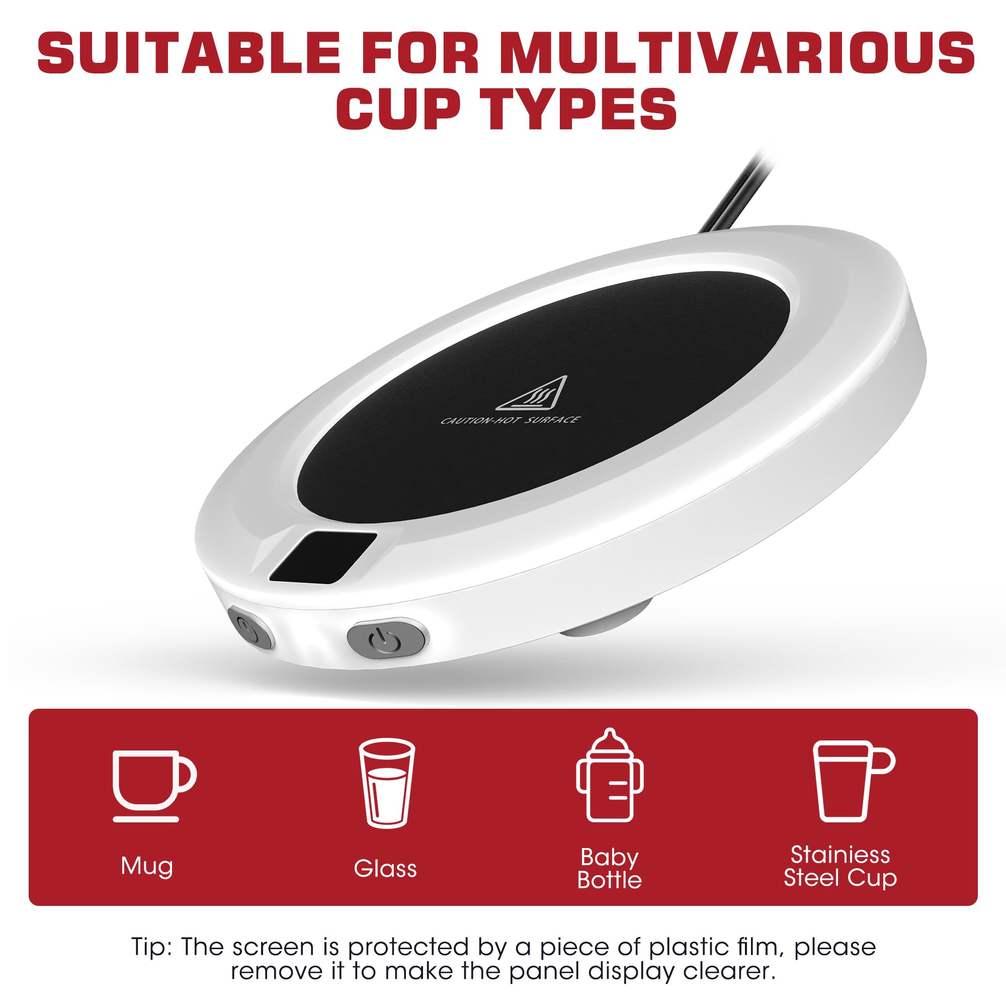 Coffee Mug Warmer For Desk -Auto Shut Off, 3 Heat Settings, Keep Your Coffee Warm For Office Hours, Perfect Coffee Lovers Gift I