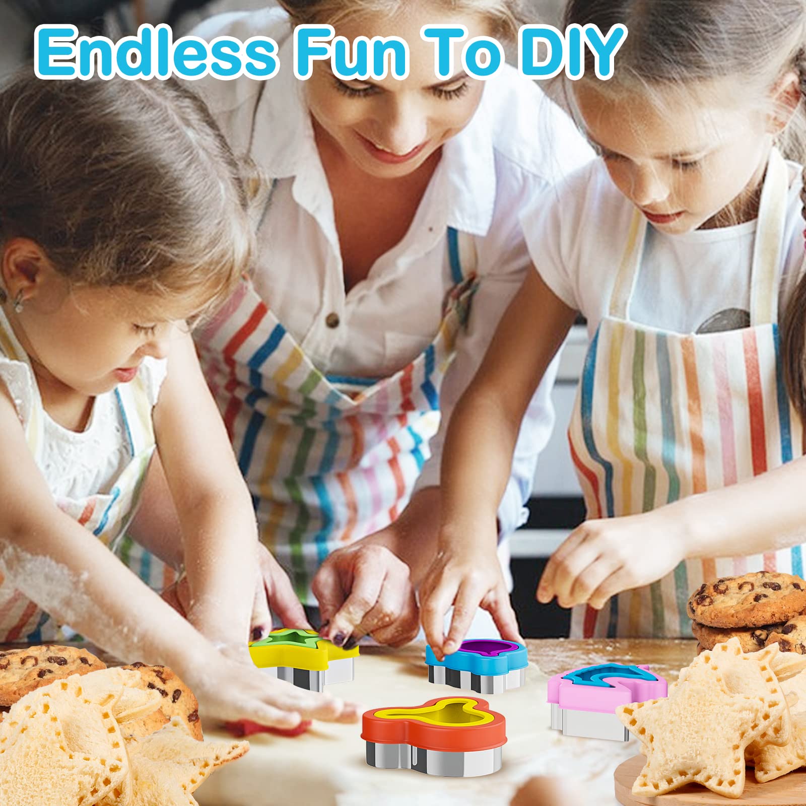 Hinzer 8 Pcs Uncrustable Sandwich Cutter Maker, Bear Mouse Unicorn Star Shape Sandwich Cutters For Kids Lunch, Bread Decruster S