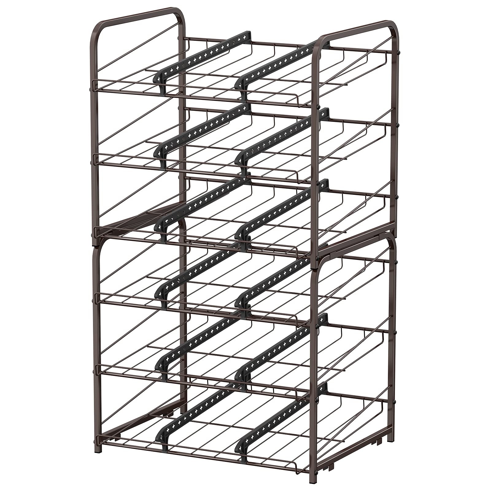 Can Organizer For Pantry Stackable 2 Pack, Can Storage Organizer Rack Stacking Can Dispensers Small Space Holds Up To 36 Cans Fo