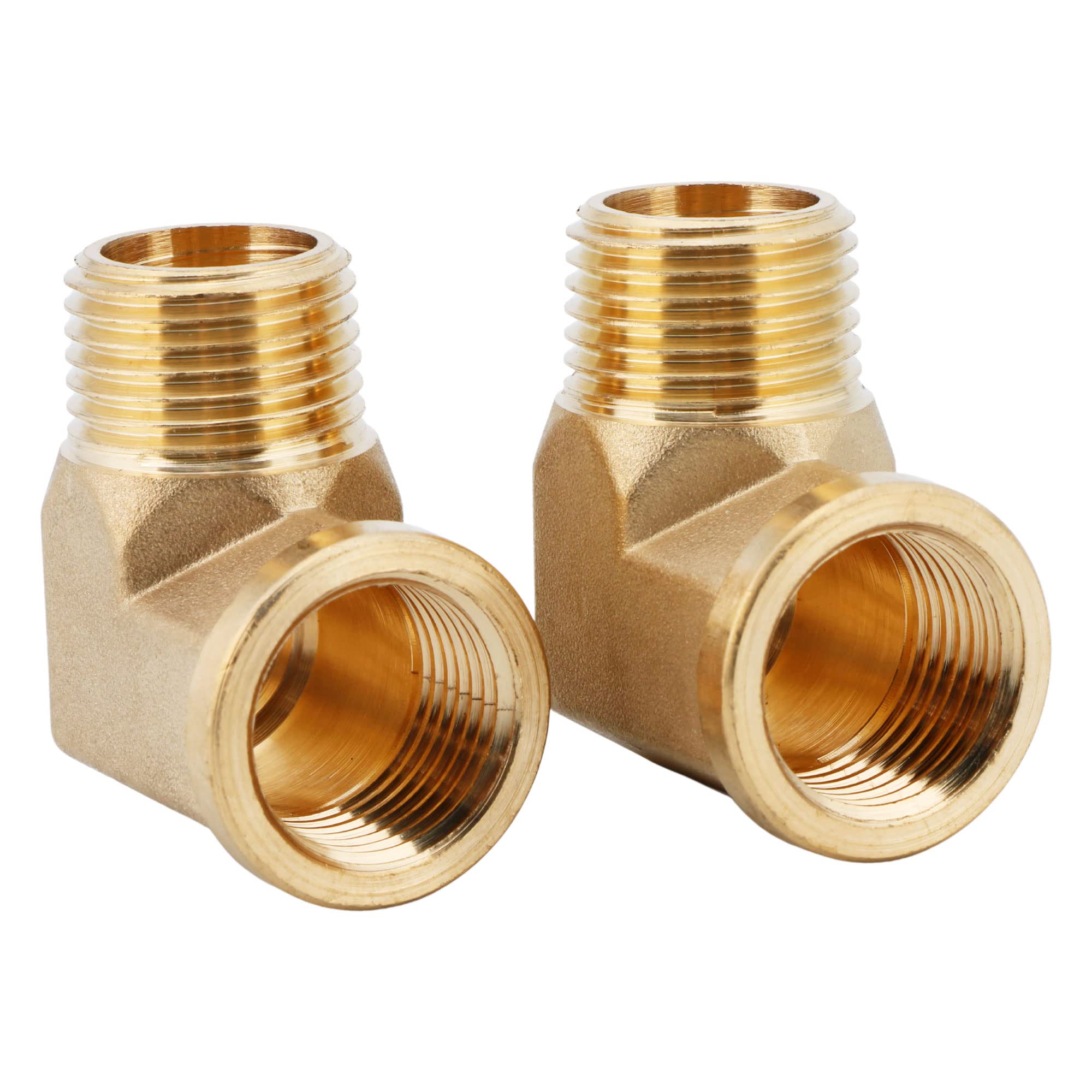 Us Solid 2Pcs 90 Degree Barstock Street Elbow Brass Pipe Fitting 12 Npt Male Pipe To 12 Npt Female