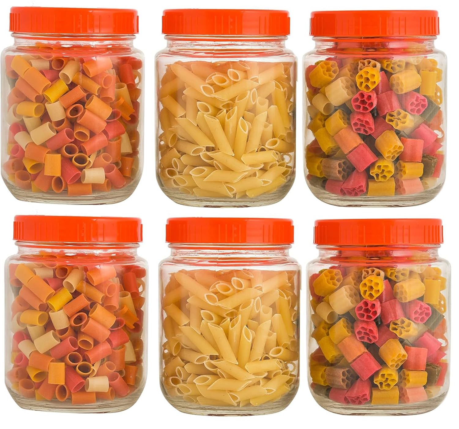 Cloudmart Yera Glass Round 1Kg Containers For Kitchen Pantry, Snacks, Masala, Honey, Pickles, Cookies, Dry Fruits, And Coffee Be