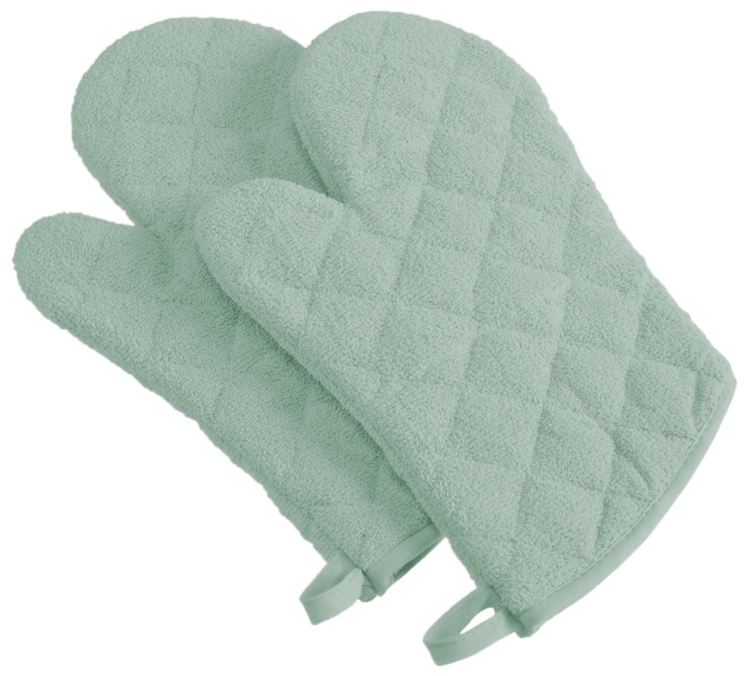 Dii Basic Terry Collection 100% Cotton Quilted, Oven Mitt, Mint, 2 Piece