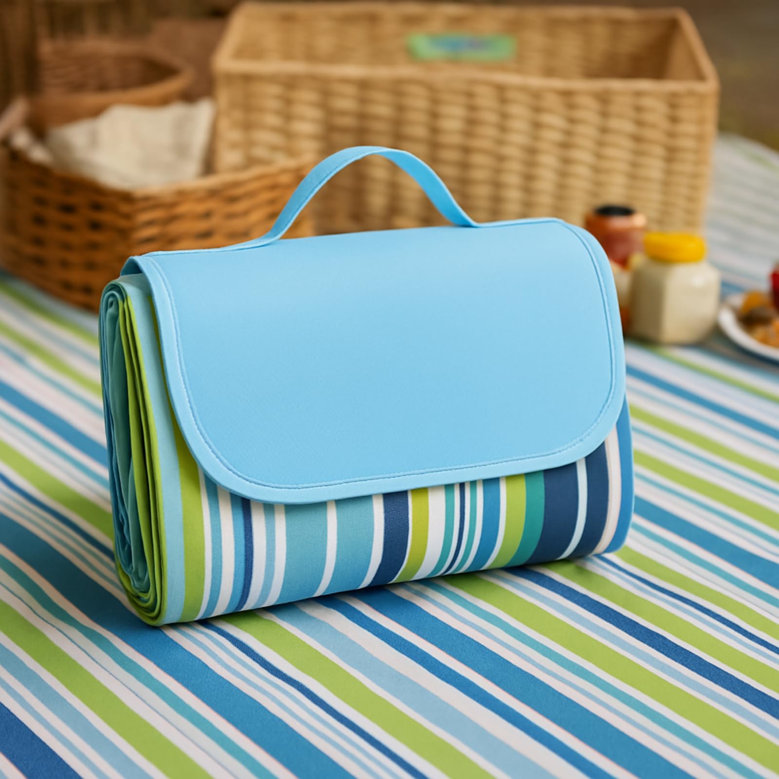 Oxsam Picnic Blanket Waterproof Beach Rug 200150Cm Large Beach Picnic Mat With Portable Handy Tote For Travel Sports Home Yoga P