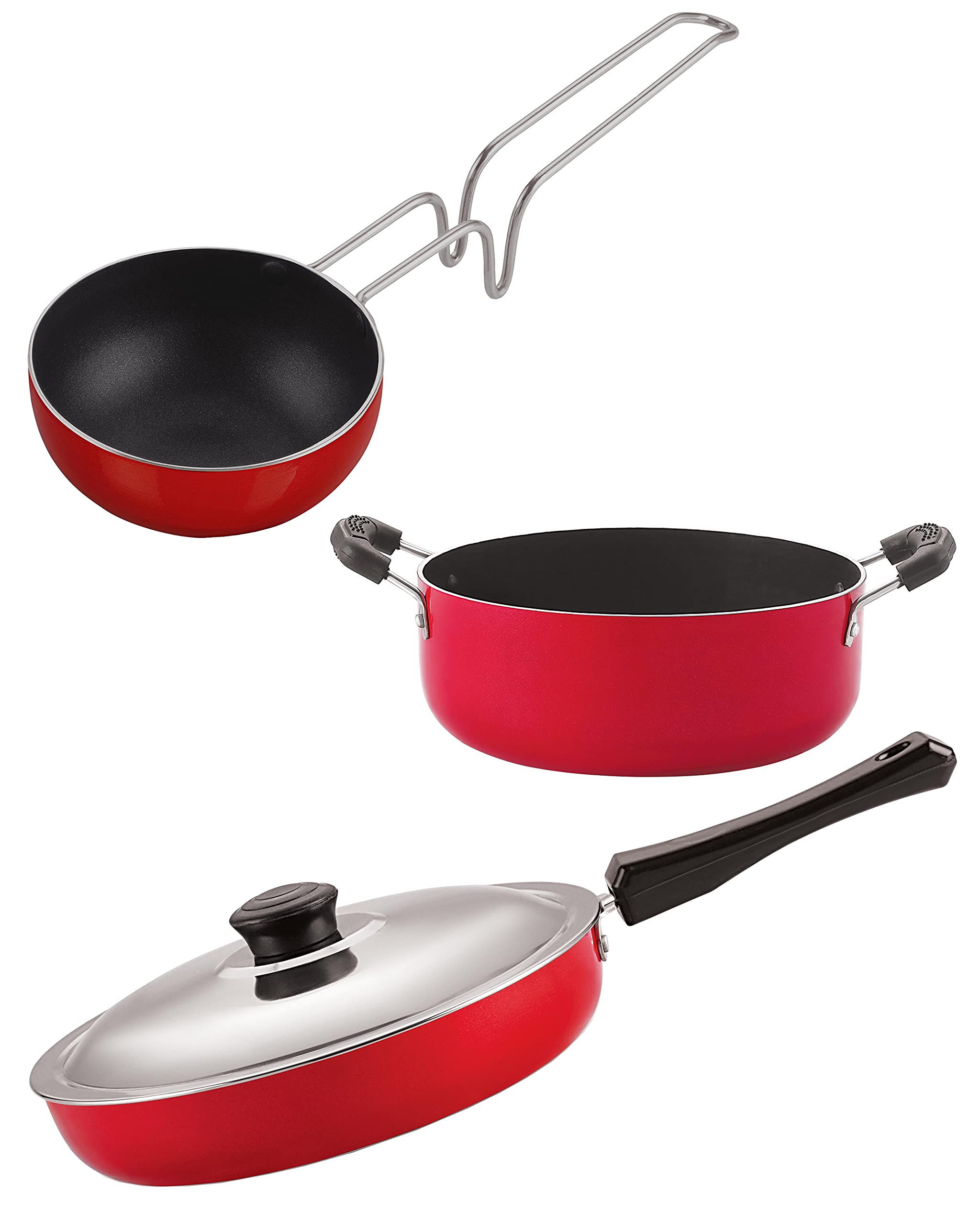 Nirlon Kitchen Non Stick Aluminium Cookware Gift Sets, 3 Piecesfp11_Vg_Cs24