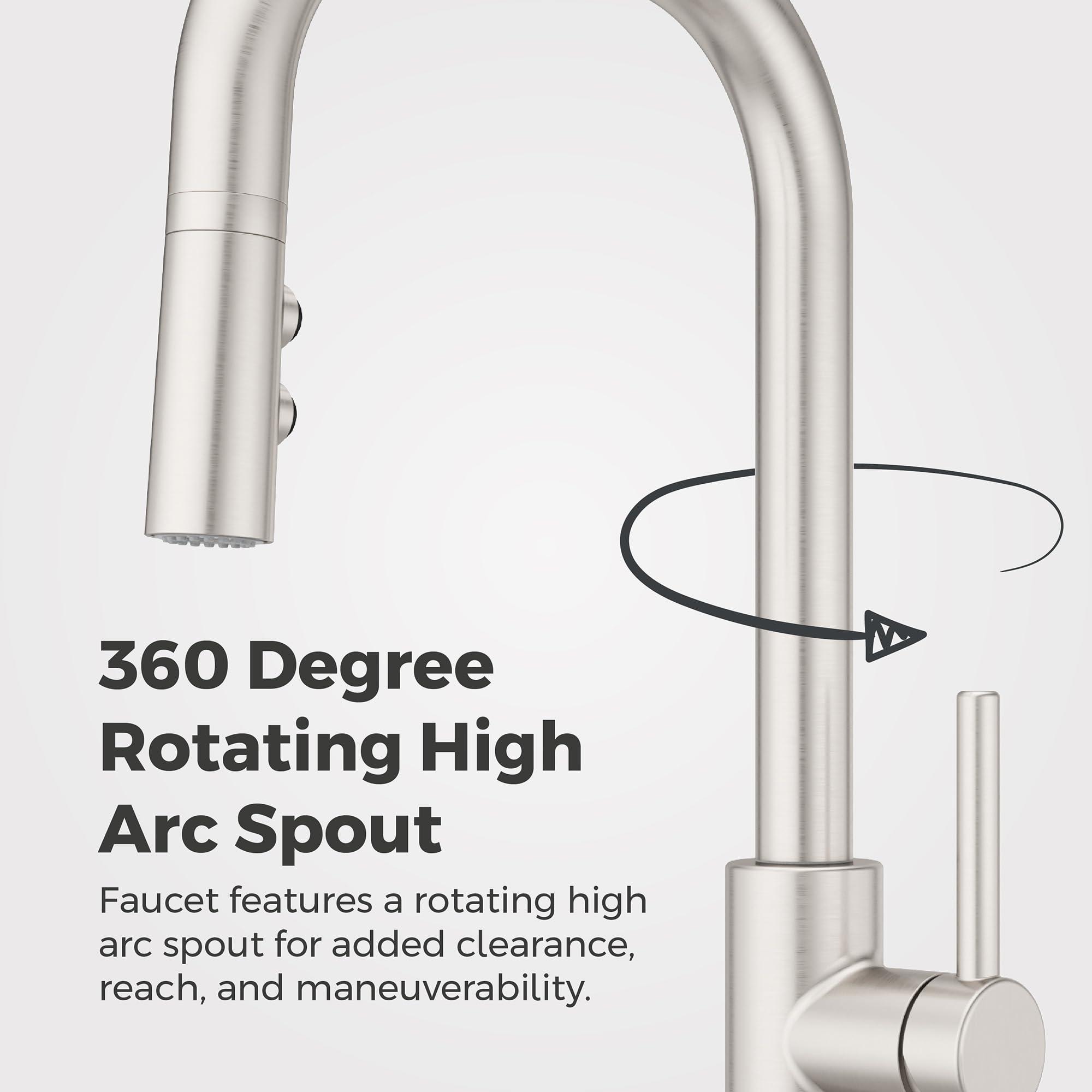 Pfister Zanna Kitchen Faucet With Pull Down Sprayer And Soap Dispenser, Single Handle, High Arc, Spot Defense Stainless Steel Fi