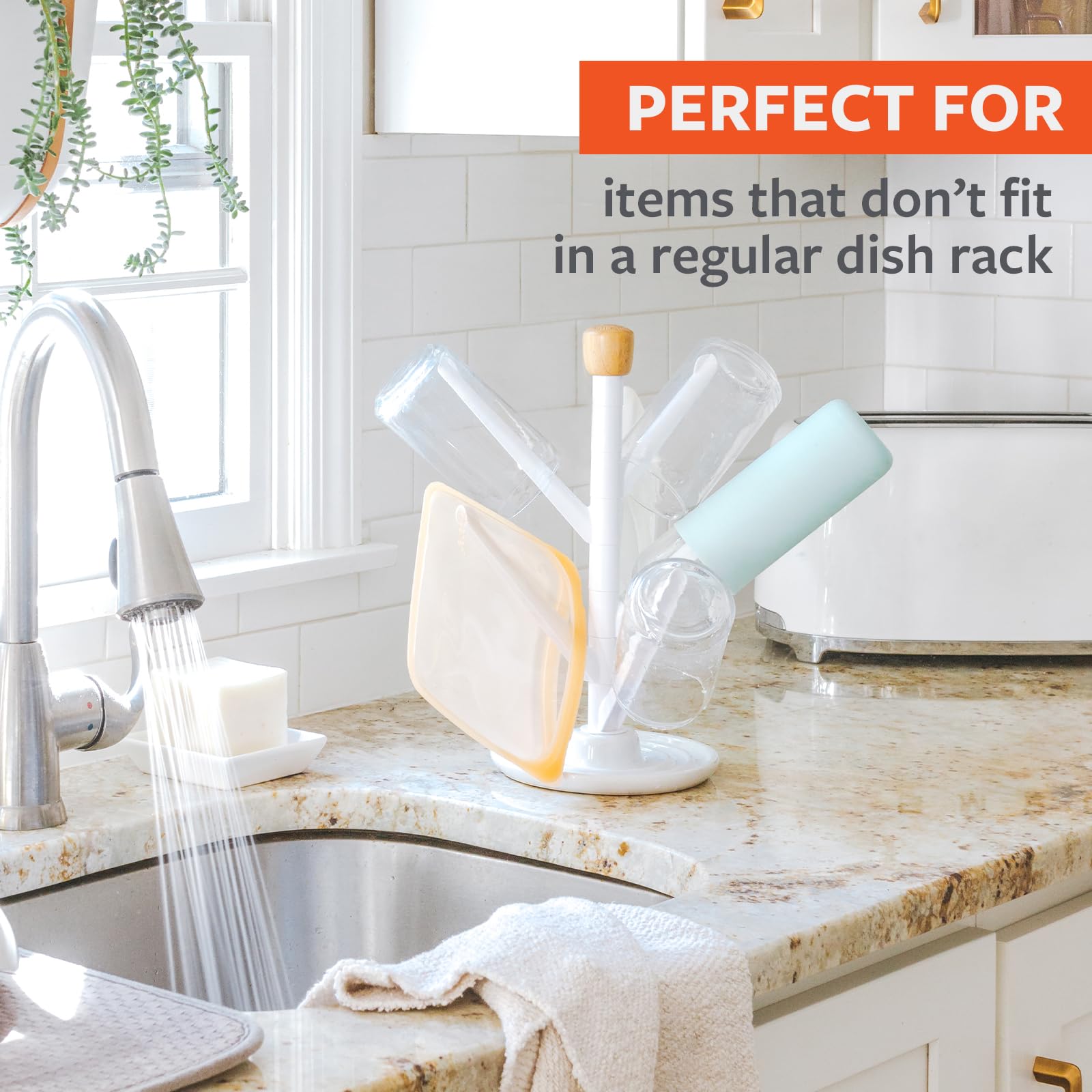 Full Circle Branch Out Kitchen Sink Accessories, Sinkside, White