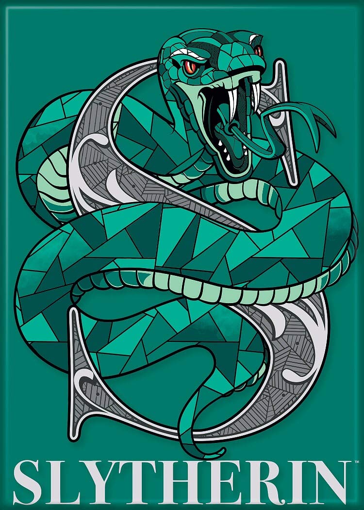 Ata-Boy Magnet - Harry Potter Slytherin Crest 2.5'' X 3.5'' Magnet For Refrigerators, Whiteboards & Locker Decorations