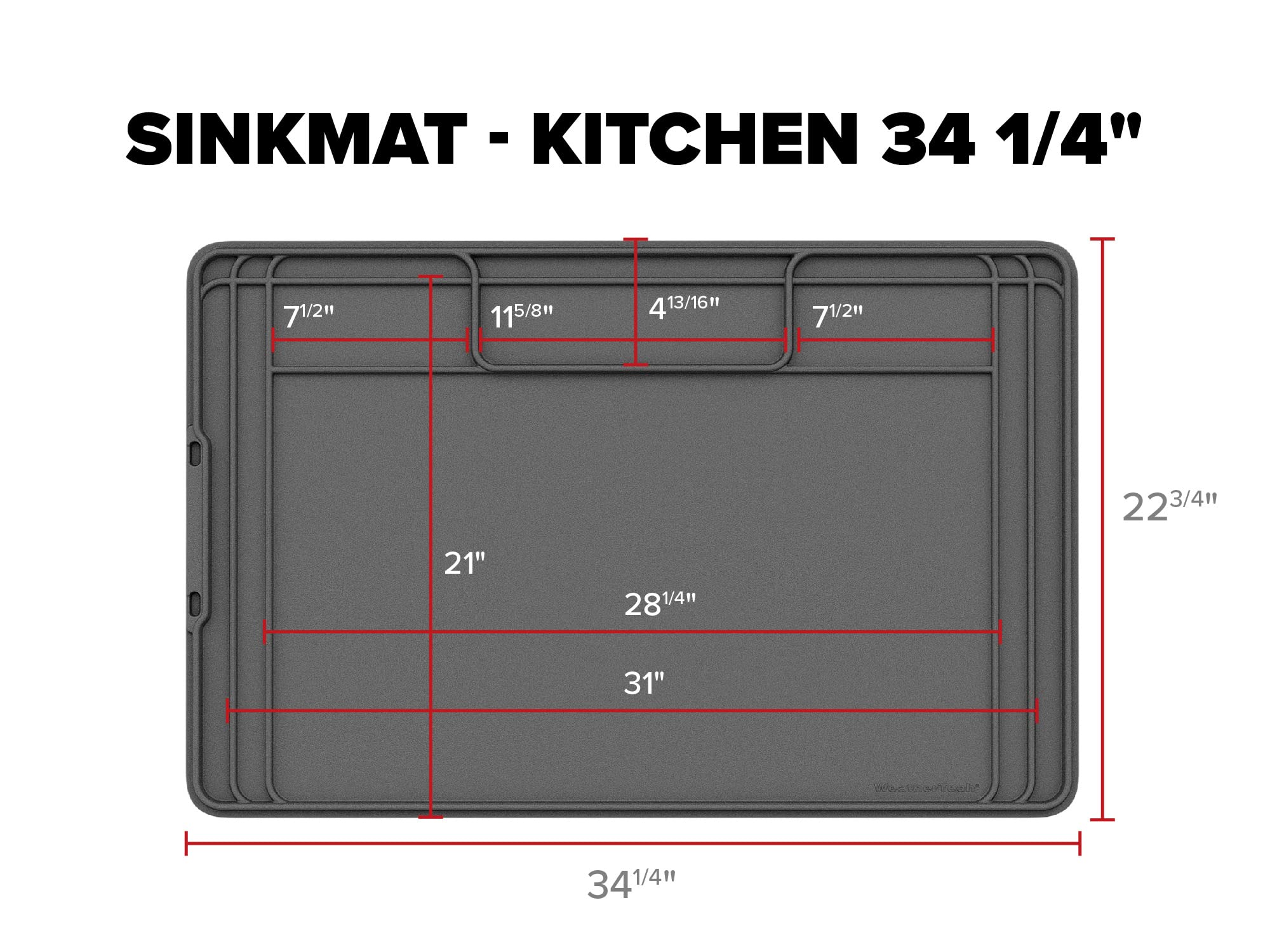 Weathertech Sinkmat - Waterproof Under Sink Liner Mat For Kitchen Bathroom - 34    X 22    Inches - Durable, Flexible Tray - Hom
