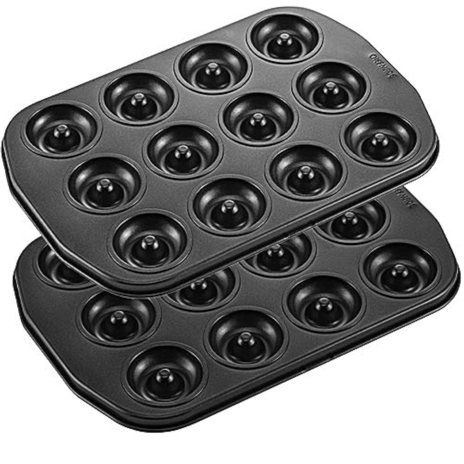 Chefmade Mini Donut Baking Pans, Non-Stick 12-Cavity Donut Pan, Carbon Steel Cake Baking Pan - Bpa Free Mini Bagel Pan, Oven, Mi