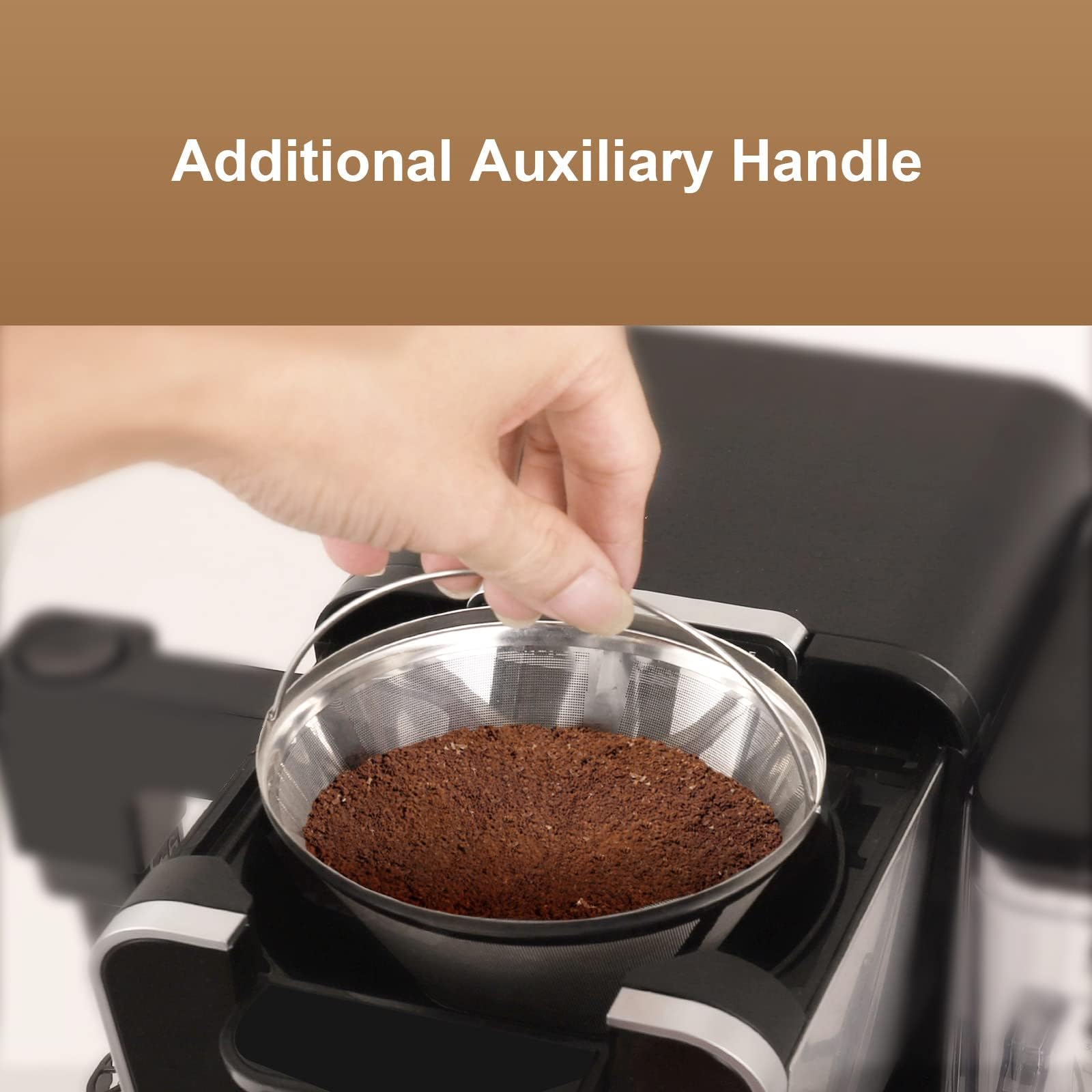 Brikinte Reusable Coffee Filter for Ninja DualBrew Pro, 304 Stainless Steel, Compatible with CFP301, Stainless Steel Color