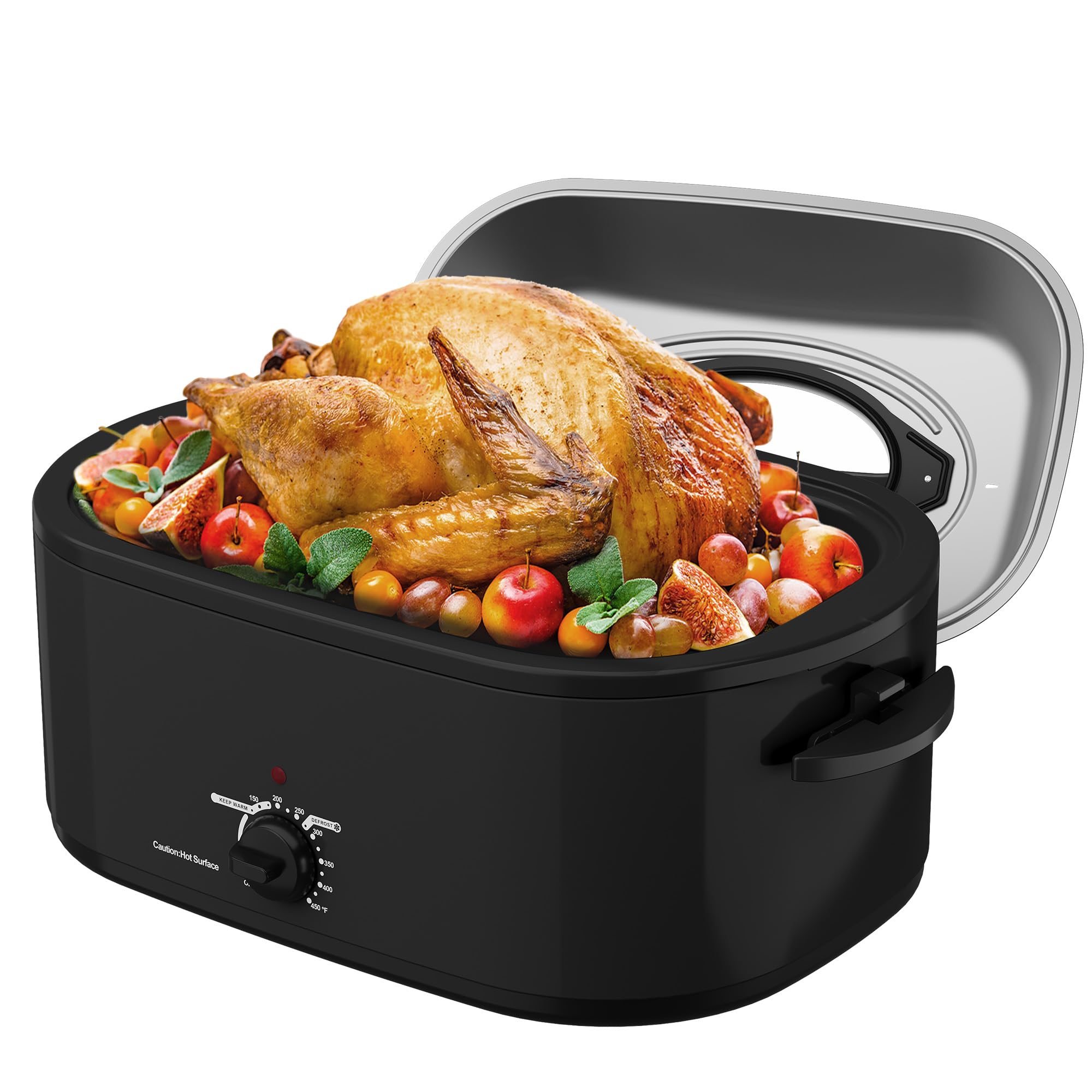 Sunvivipro Roaster Oven 28 Quart, Electric Roaster Oven With Visible & Self-Basting Lid, Turkey Roaster Oven With Removable Pan
