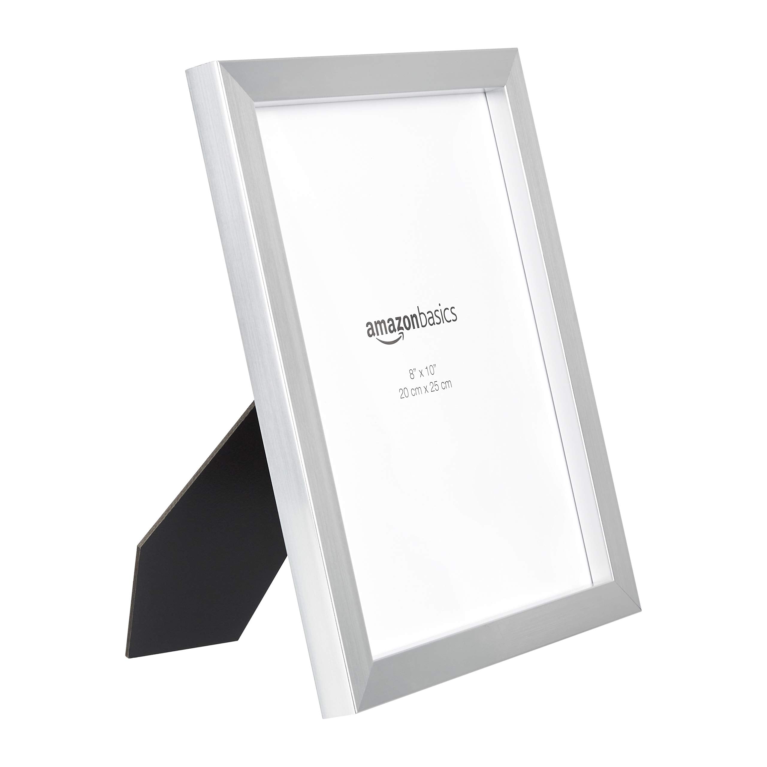 Amazon Basics Rectangular Photo Picture Frame, 8 x 10, Pack of 2, Nickel