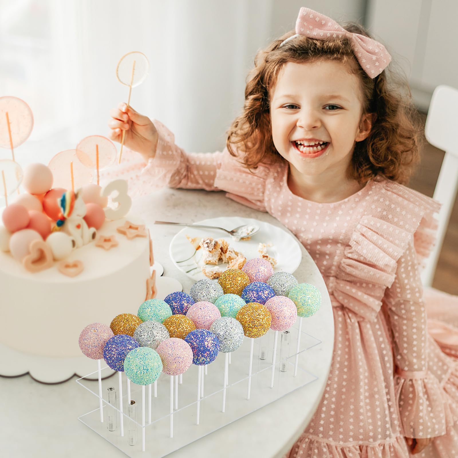 Cake Pop Maker Kit, 21 Hole Clear Acrylic Lollipop Display Stand With 20 Cavity Silicone Cake Pop Mold, 100 Pcs Sticks Treats Ba
