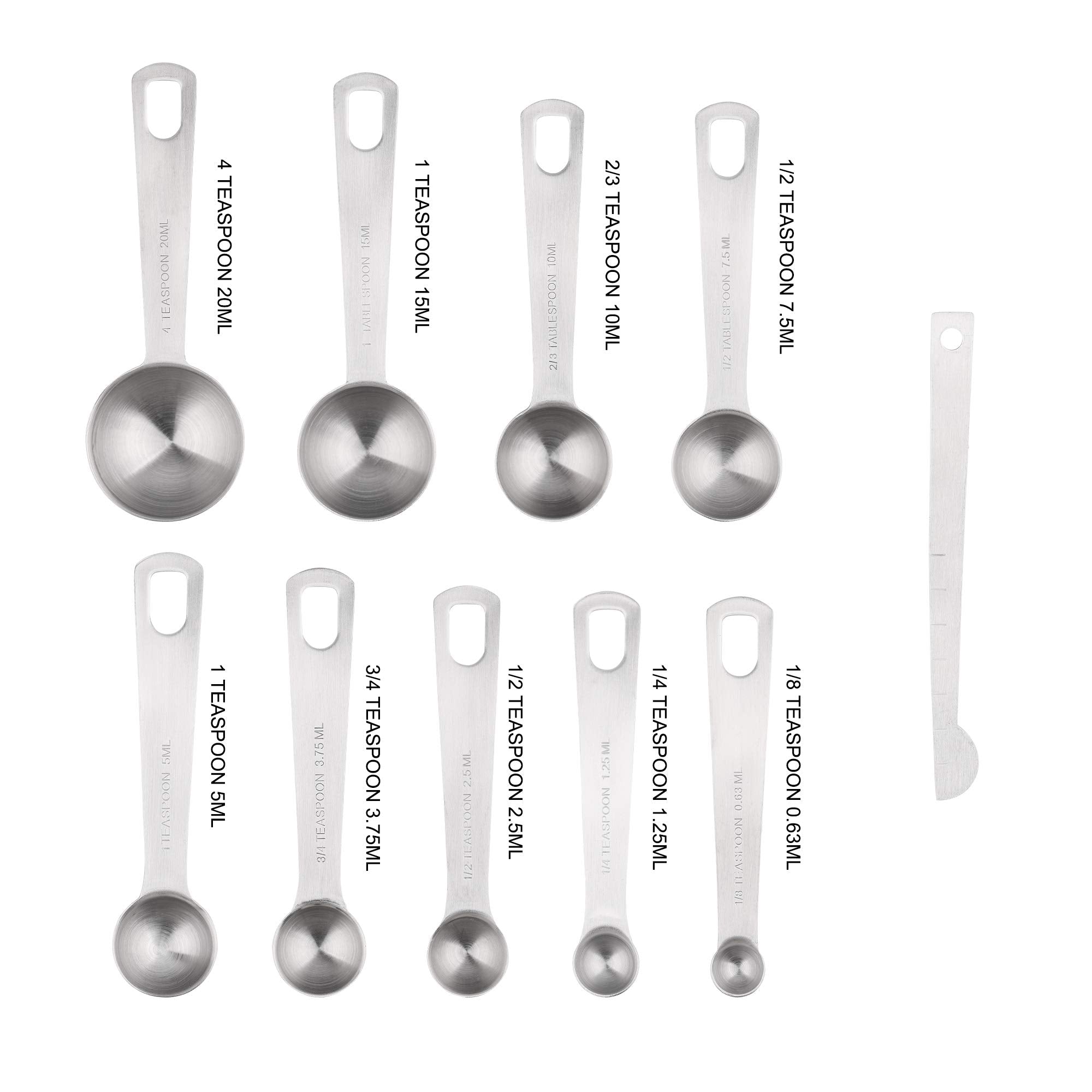 Zoyizi Measuring Cups Set 19, 18/8 (304) Stainless Steel Measuring Cups And Spoons Set, Metal Measuring Cups & Spoons & Leveler&