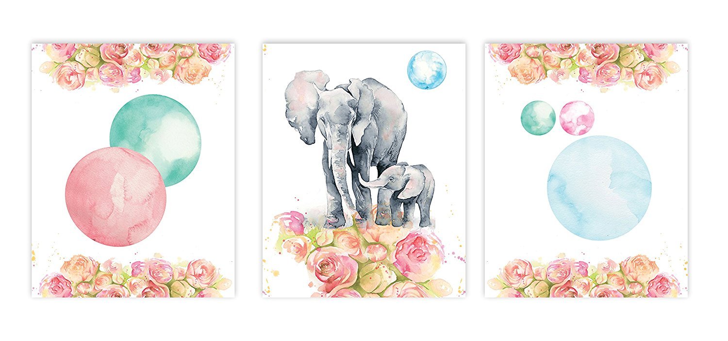Elephant Watercolor Art Print, Safari Animal Prints, Safari Art, Wall Decor, Watercolor Print Illustration Art Wall Art Poster H