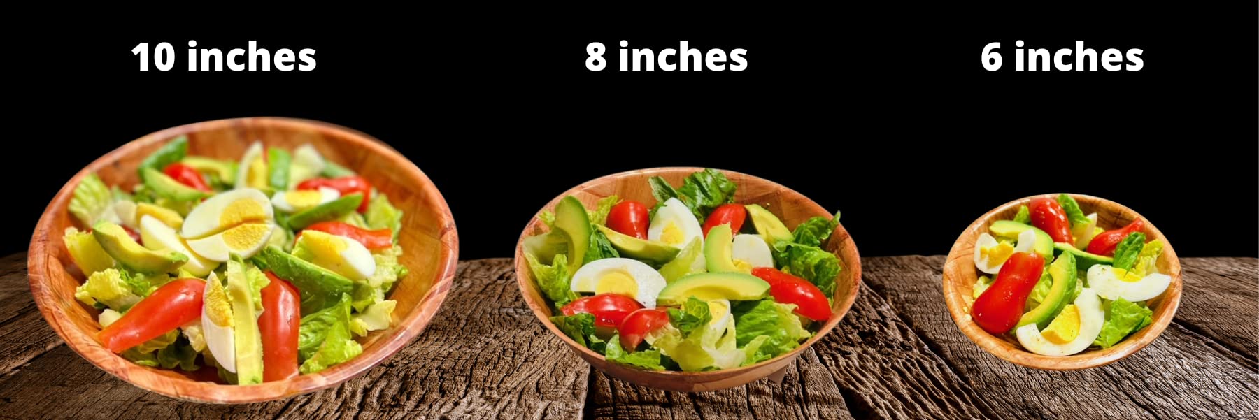 United Brands Usa Wood Wooden Salad Bowl Set 6 (6 Inches)