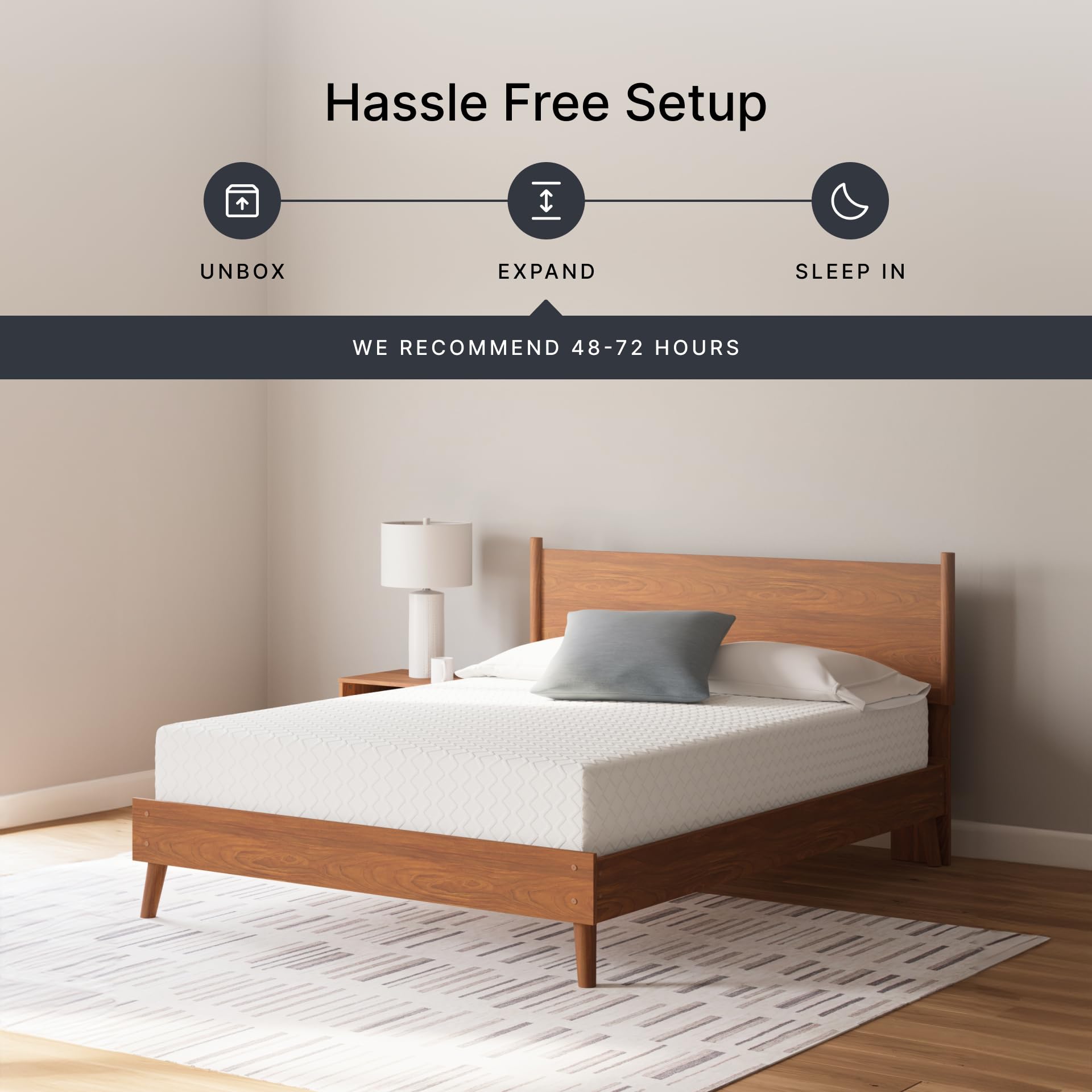 Signature Design by Ashley California King Size Chime 12 Inch Medium Firm Memory Foam Mattress with Green Tea & Charcoal Gel  White