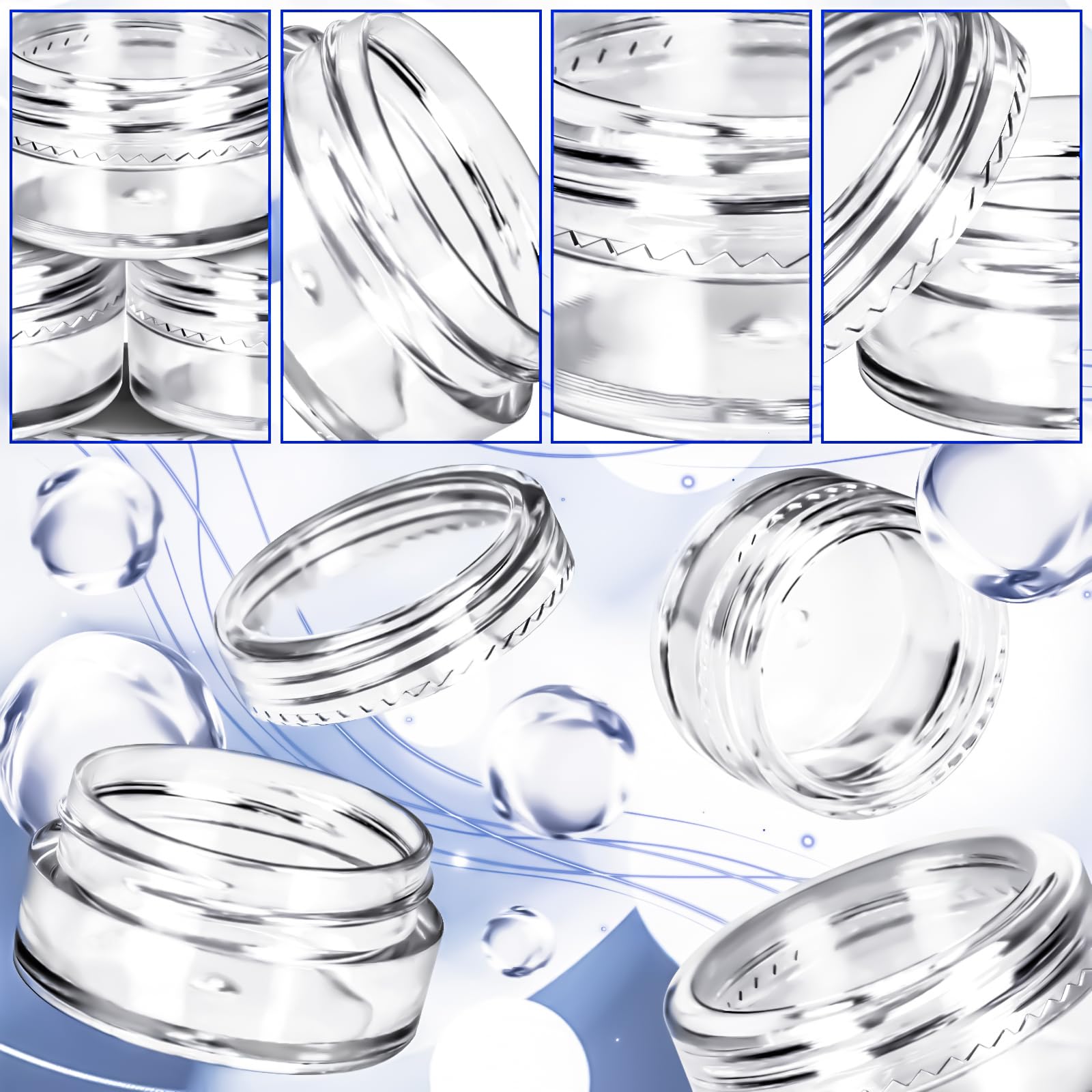 Motbach 100 Pcs 5G Empty Plastic Containers With Clear Lids,Mini Makeup Sample Containers, Small Sample Pot Jars Round Cosmetic