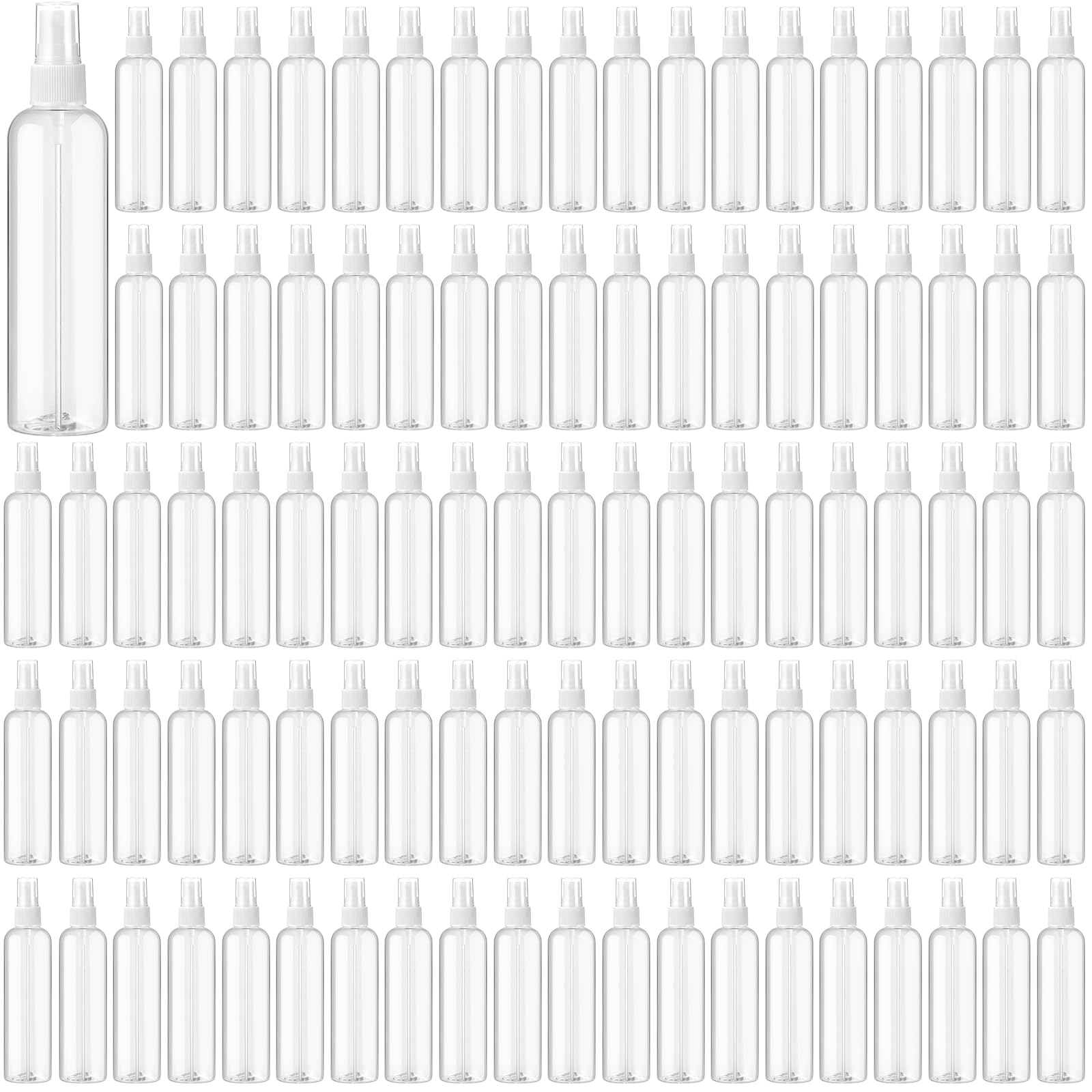 Tanlade 100 Pcs 8 oz Empty Spray Bottles with Pump Spray Cap Refillable Clear Plastic Misting Bottles Fine Mist Bottle for Hair 