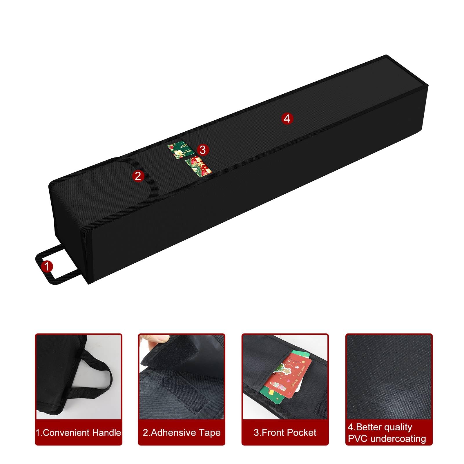 Demao Wrapping Paper Storage Bag 31'', Gift Wrapping Paper Organizer Storage Containers With Pocket For Crafts Poster Tools, Chr