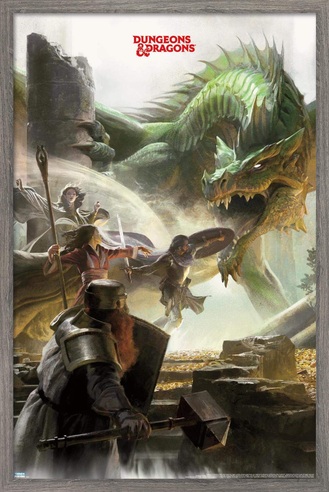 Trends International Dungeons And Dragons - Adventure Wall Poster, 14.725'' X 22.375'', Barnwood Framed Version
