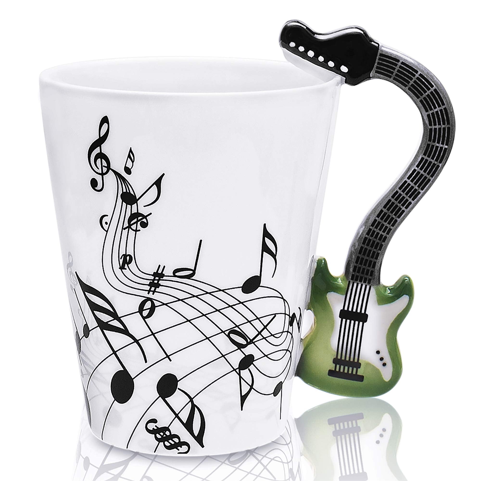 LanHong Guitar Mug Guitar Coffee Mug Music Gifts for Guitar Players Musician - 13.5 oz Guitar Cup Gifts for Music Lovers - Music