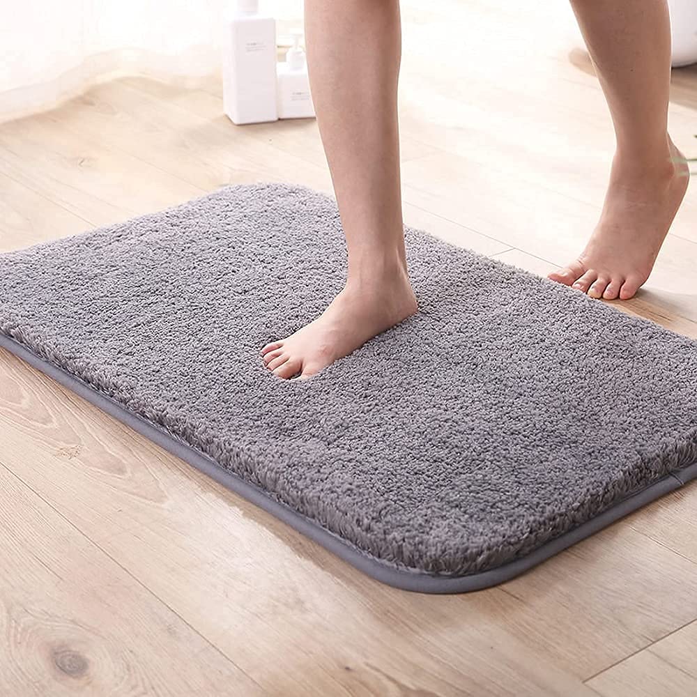 Bath Mat for Bathroom Non Skid TPR Backing (Grey, 16X24) Pack of 1 Model M1305
