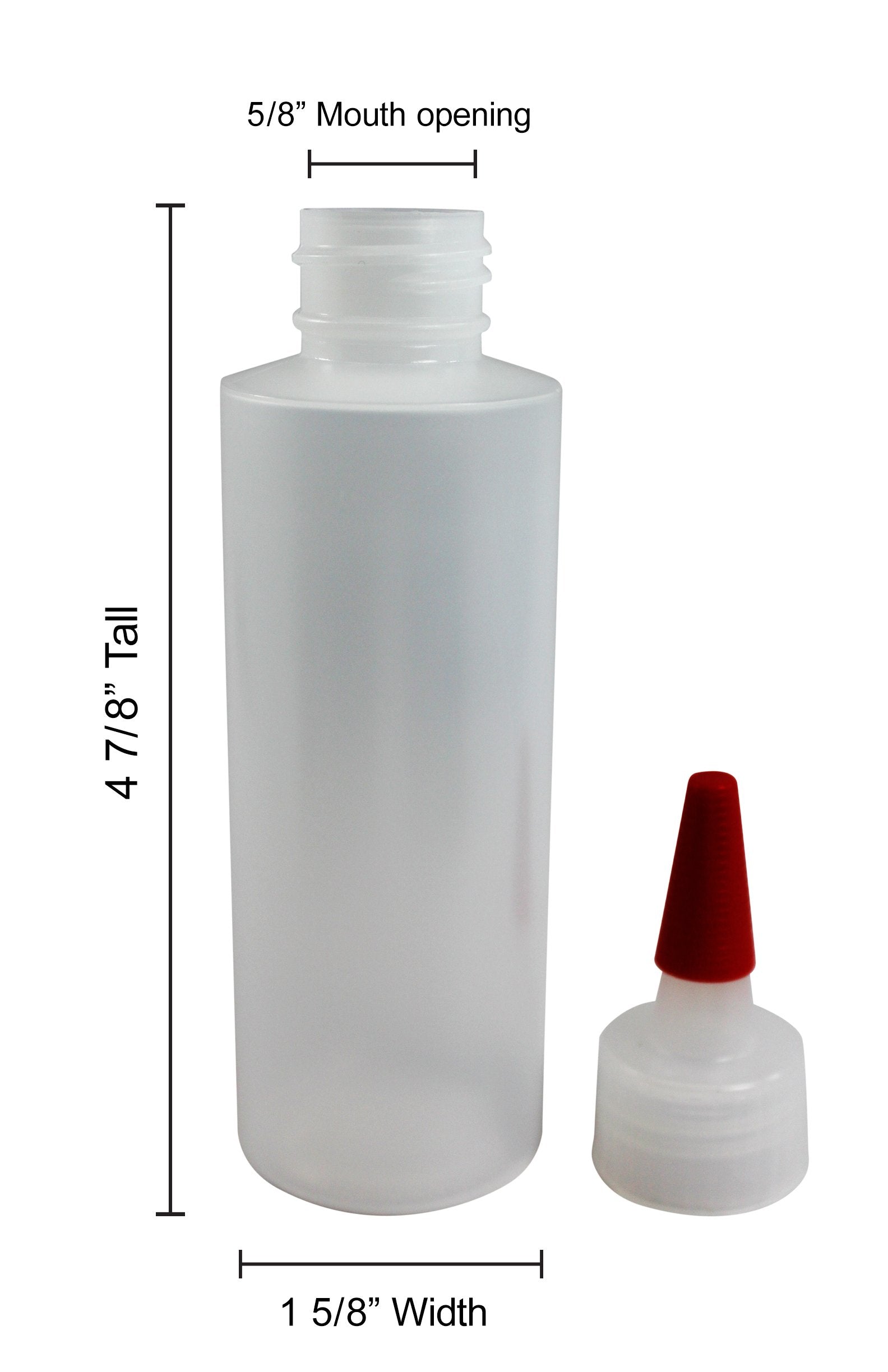 Pinnacle Mercantile (8-Pack 4 Oz Plastic Squeeze Bottles Long Red Tip Caps Food Grade Perfect For Icing, Cookie Decorating, Cond