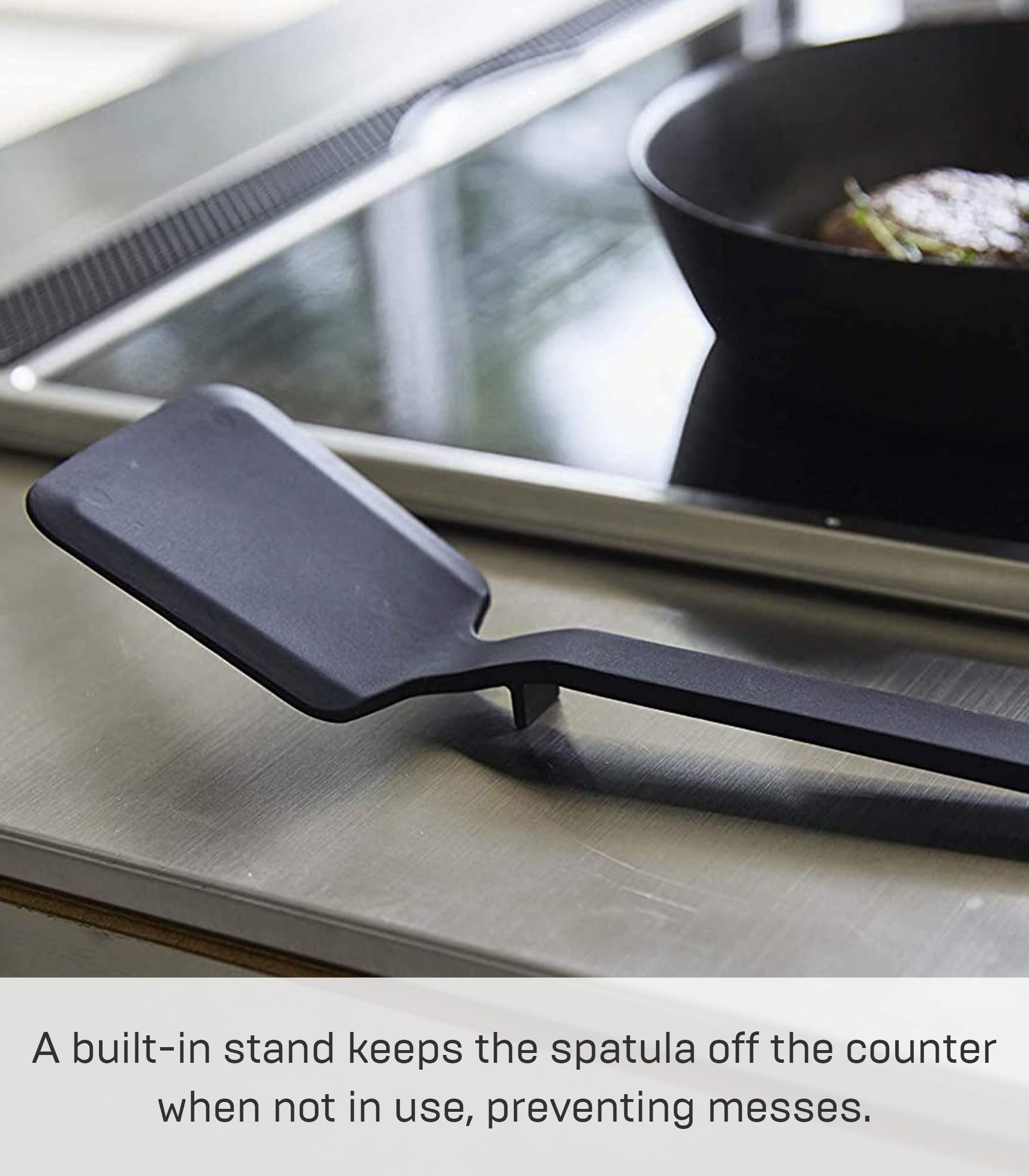Yamazaki Home Silicone Spatula, Silicone, No Assembly Req., Black