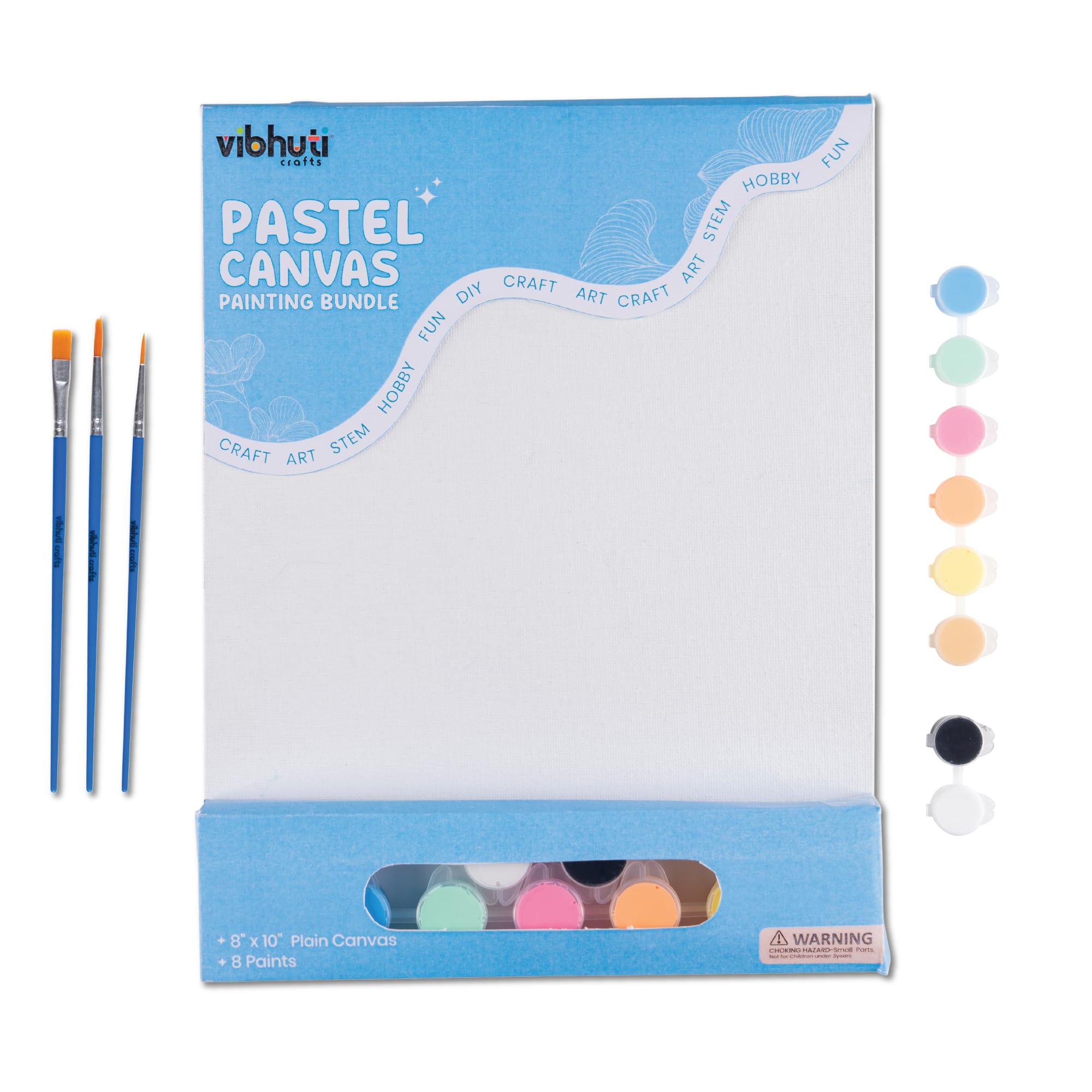 Hoblie Pastel Canvas Painting Kit (8X10 Inch) - Canvas Board Set With Acrylic Paints & Brushes | Diy Canvas Painting Kit For Adu