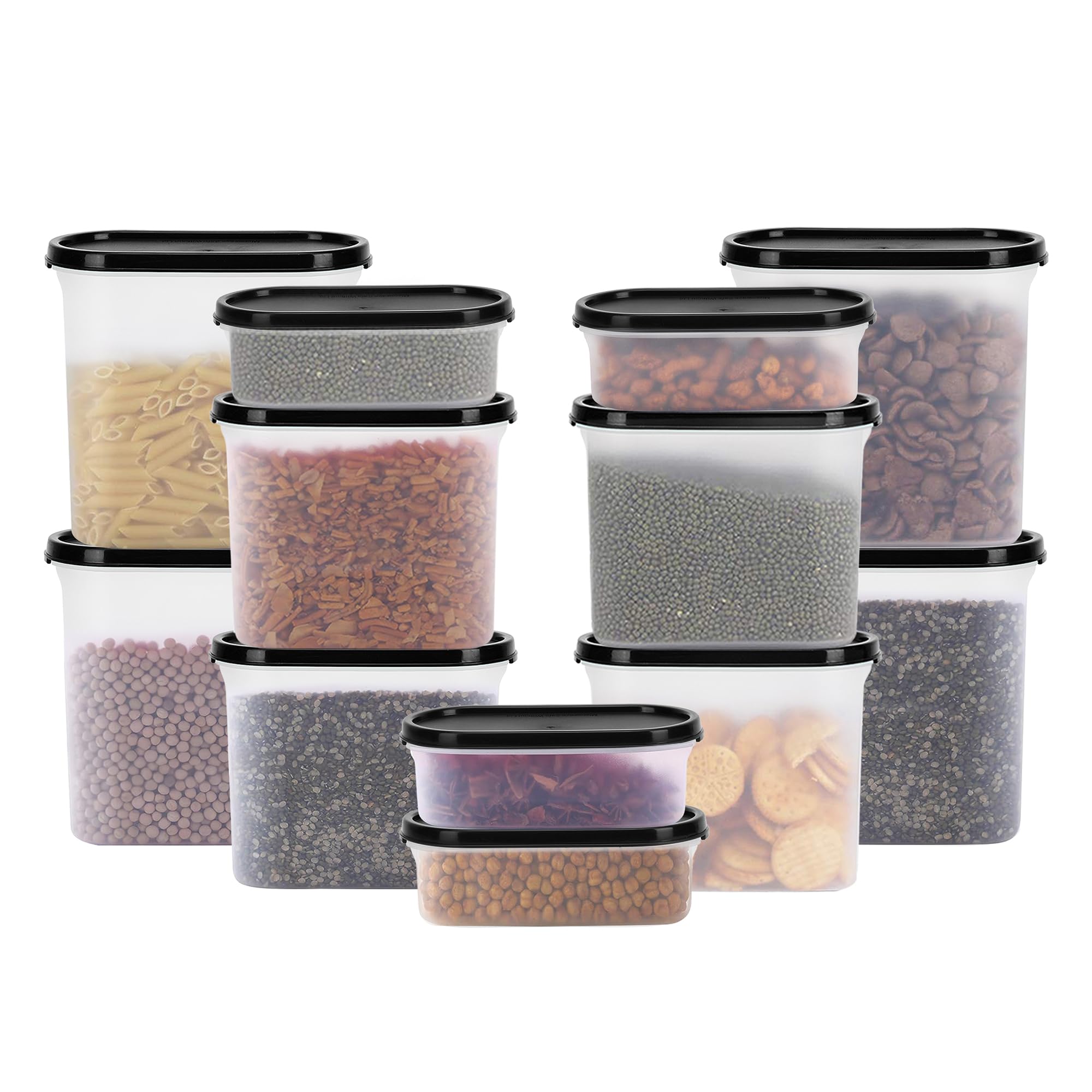 Cutting Edge AntiBacterial Modular Container Black Lid(Set Of 12)