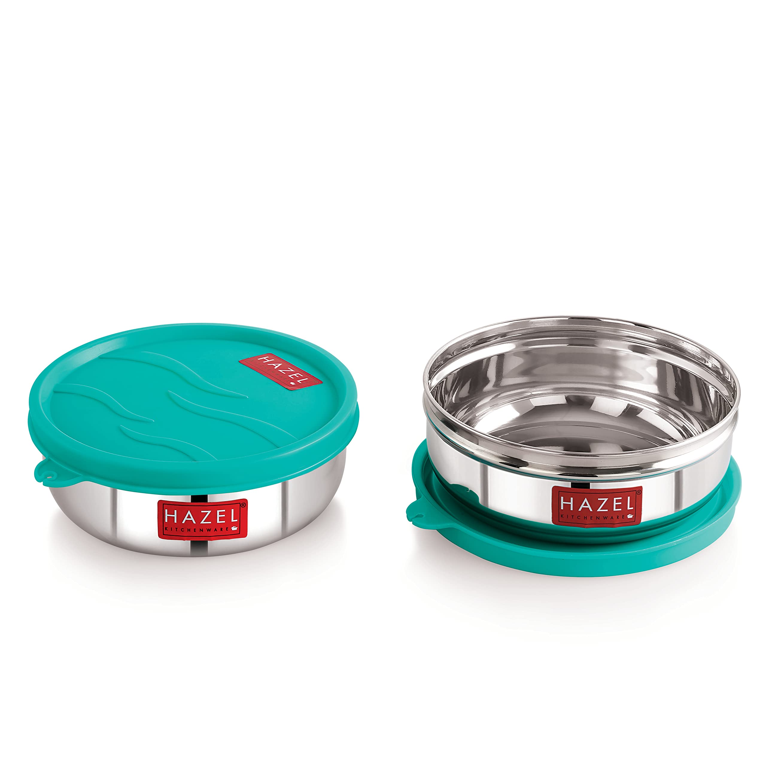 Hazel Leak Proof & Airtight Containers Set Of 2 | 300 Ml Stainless Steel Kitchen Storage Box | Small Ss Tiffin Jar With Lid For 