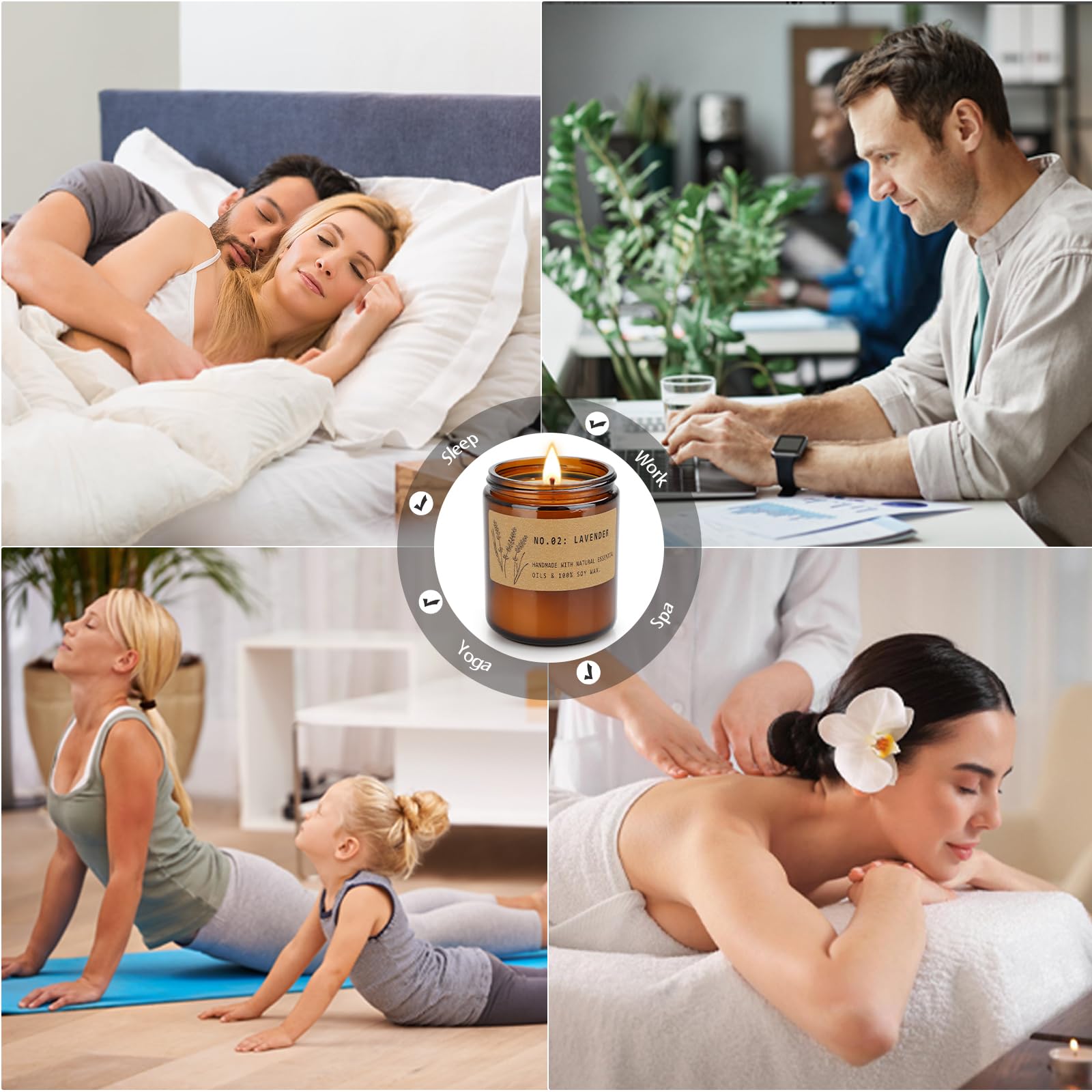 Candles for Home Scented, 4 Pack 28 Oz Candles Gifts for Women, Large Soy Scented Candles, Lavender Fresh Rose Long Lasting Arom