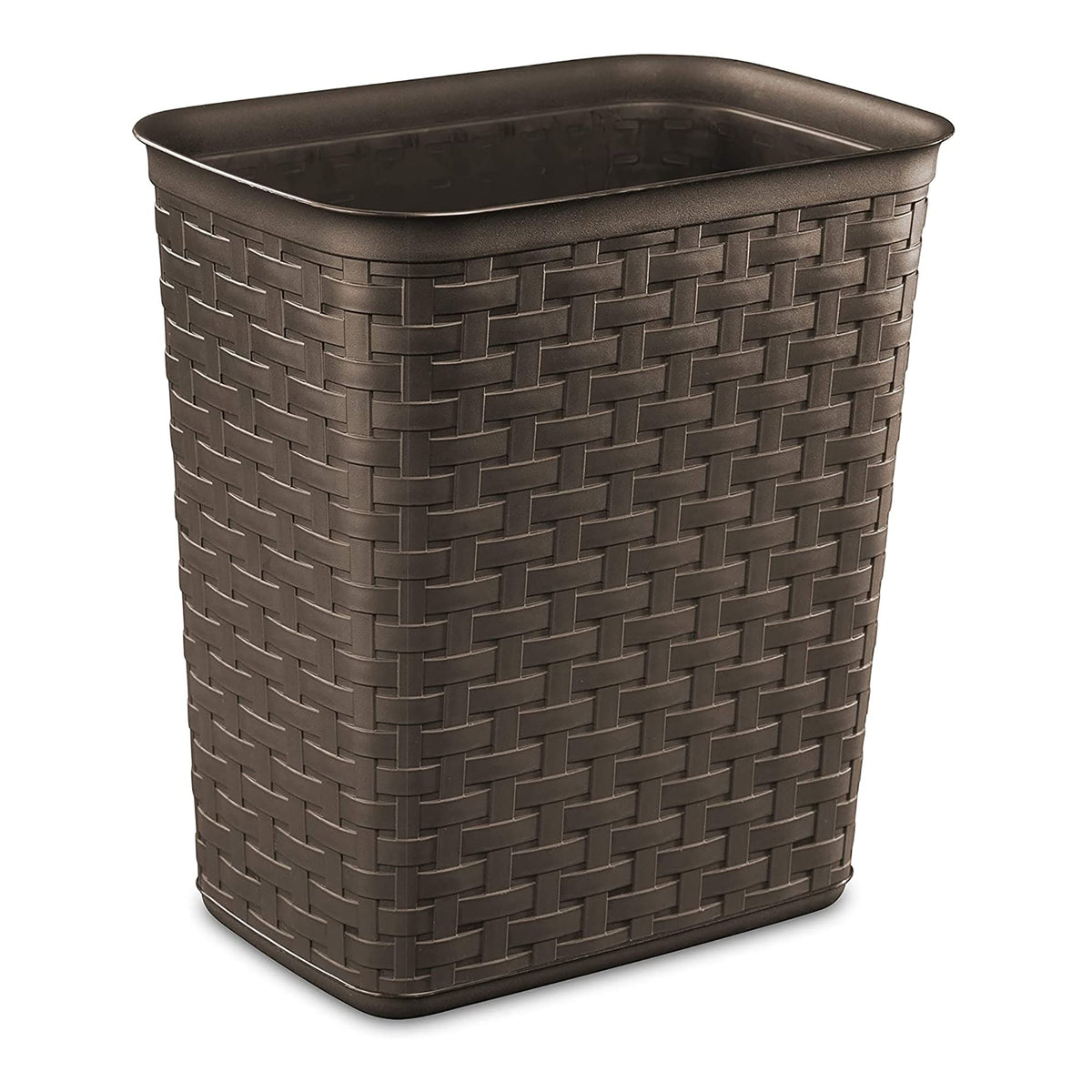 Sterilite Wastebaskt Weave Espresso, 8 In W, 12-5/8 In H, Plain